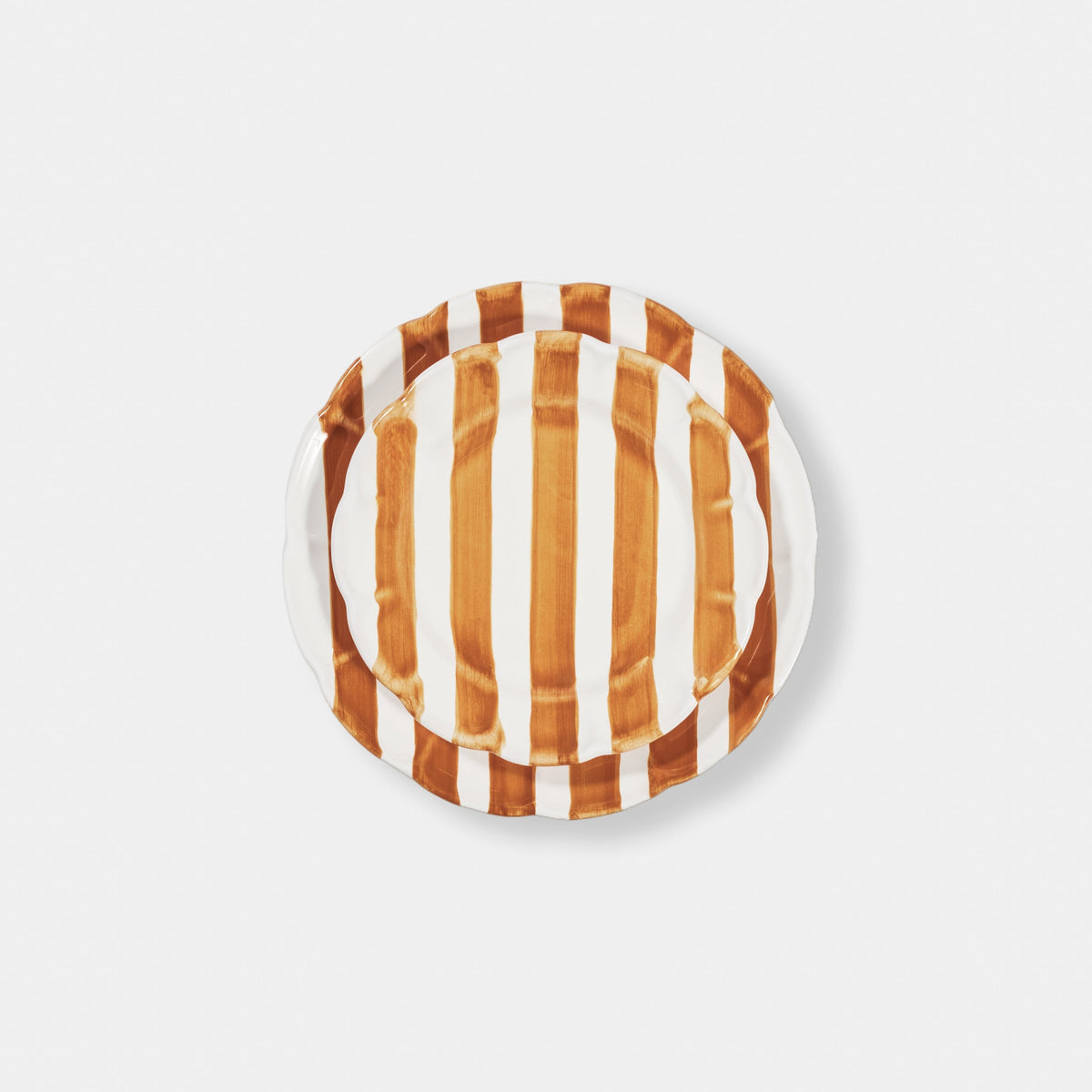 Striped Orange/white Plate - ø 20