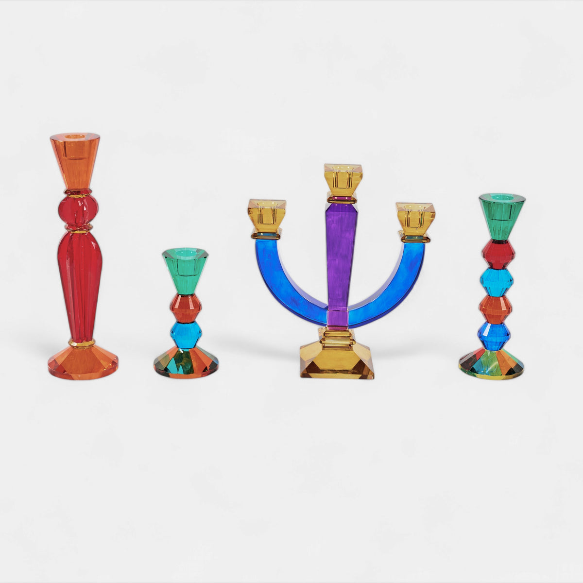 Glass Candle Holder Multricolour