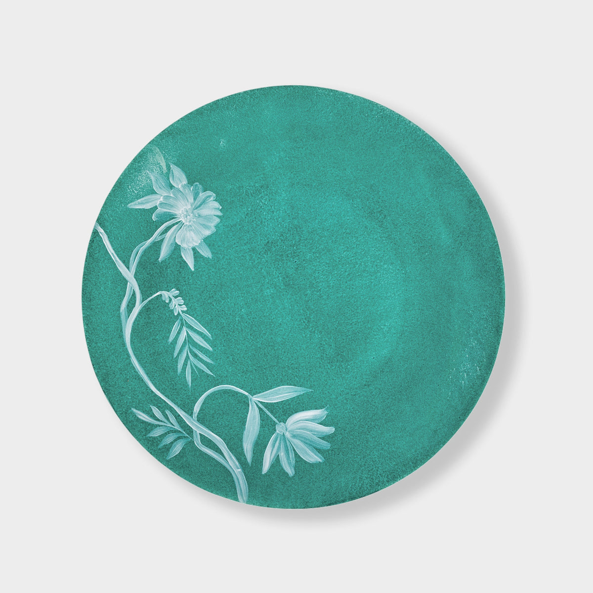 Wheat Floral Plate - Turquoise