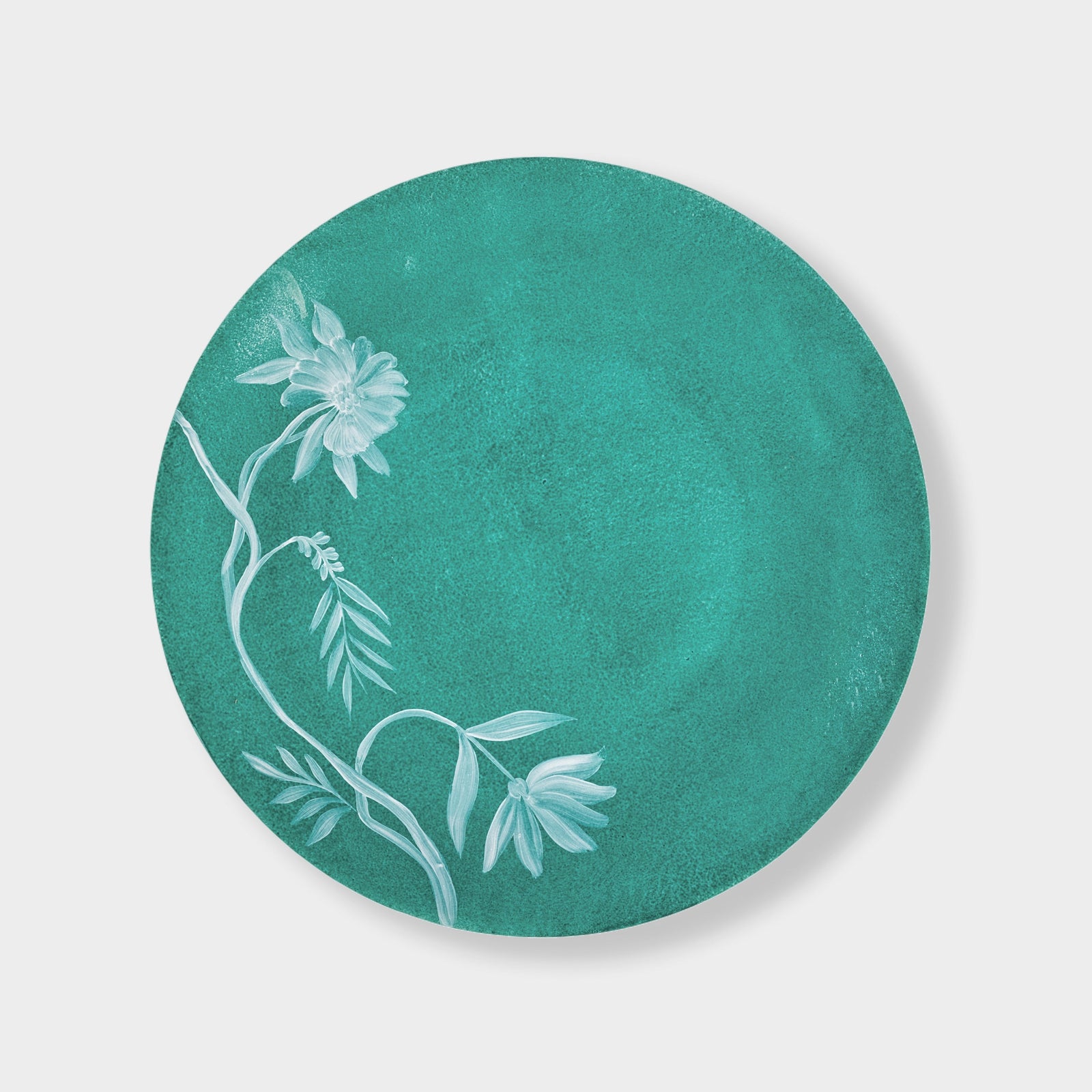 Wheat Floral Plate - Turquoise