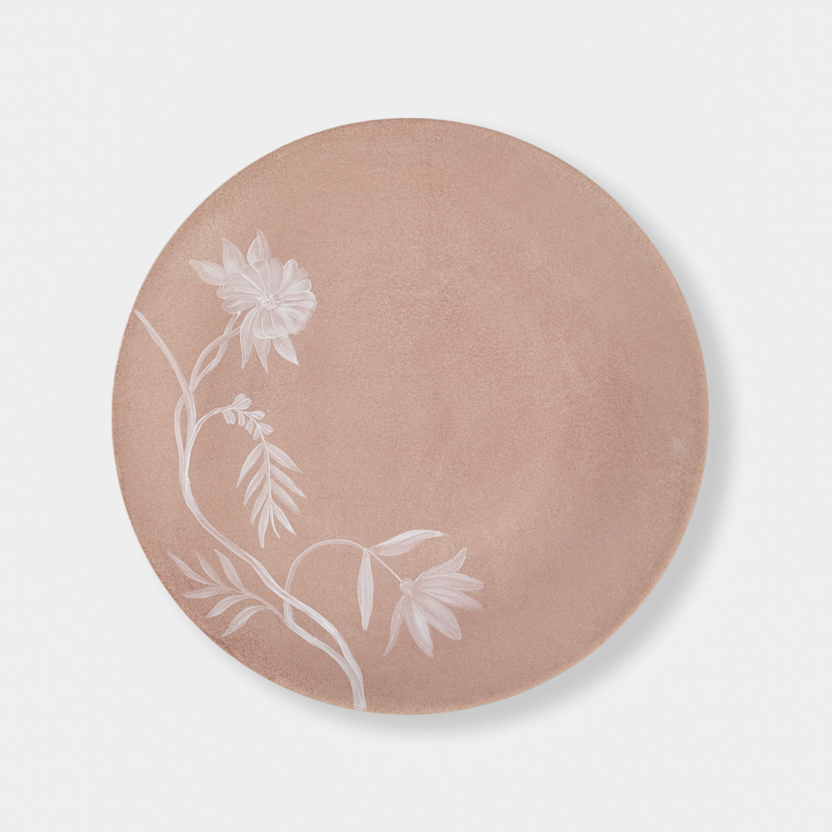 Wheat Floral Plate - Light Pink