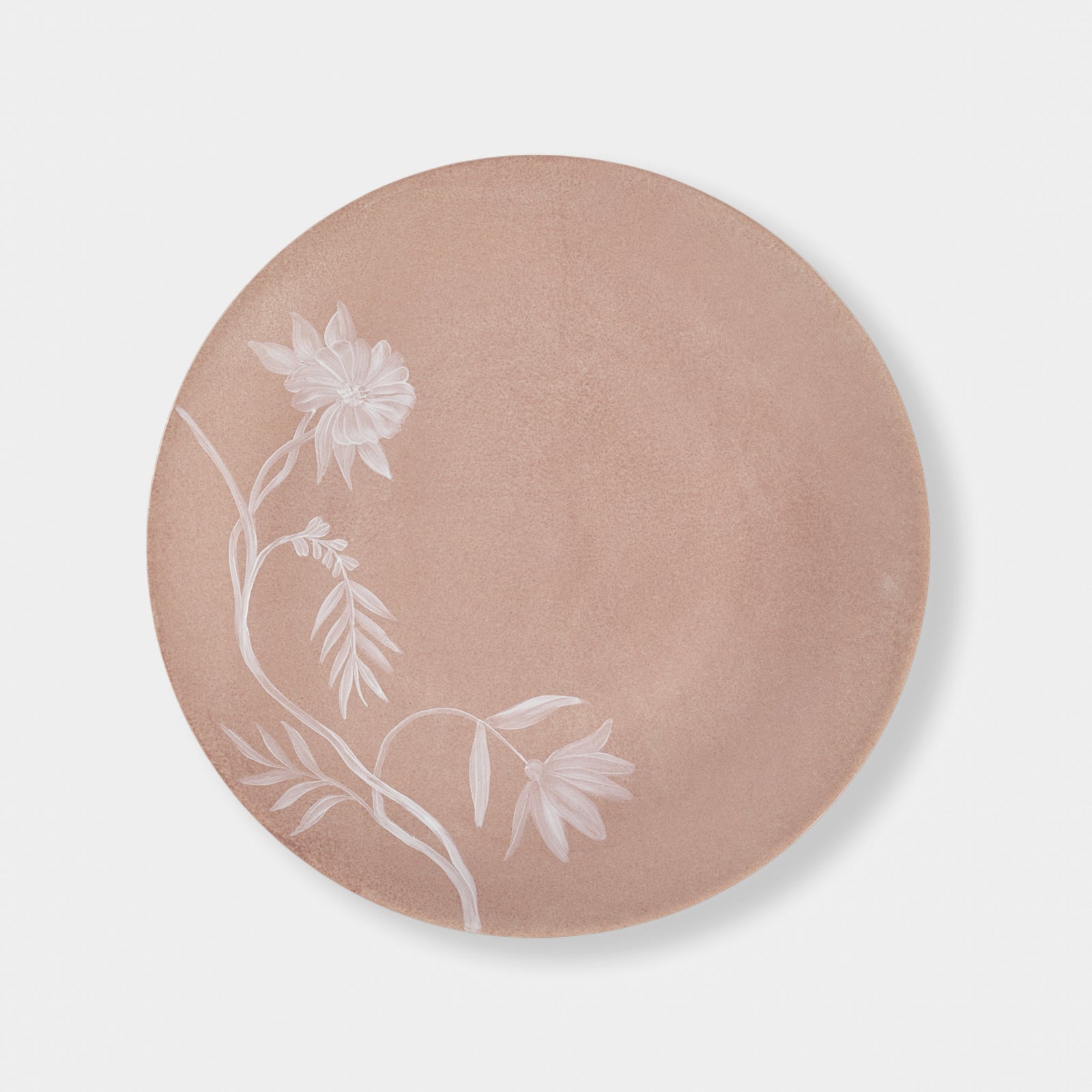 Wheat Floral Plate - Light Pink