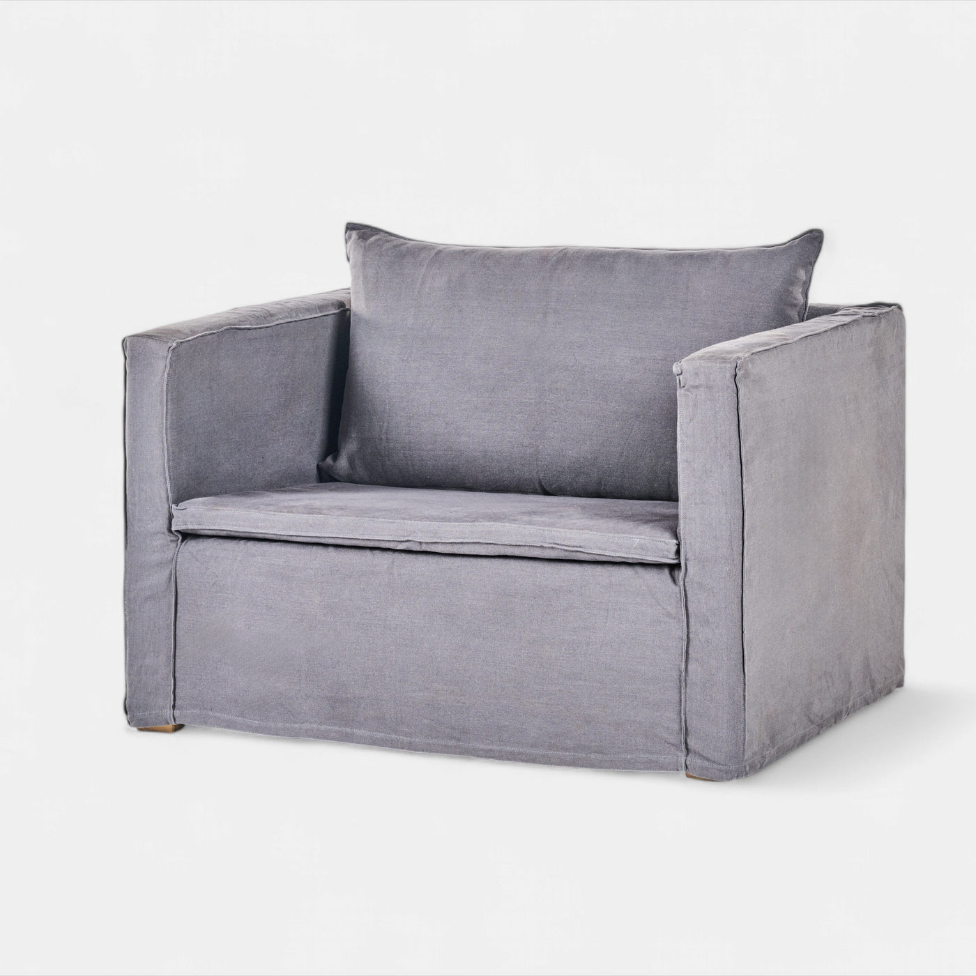Dark Gray Velvet Armchair
