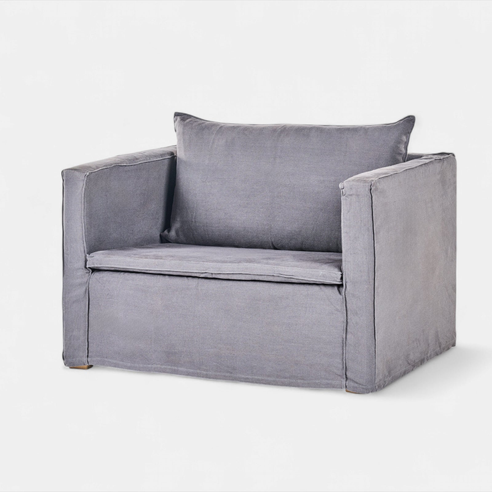 Dark Gray Velvet Armchair