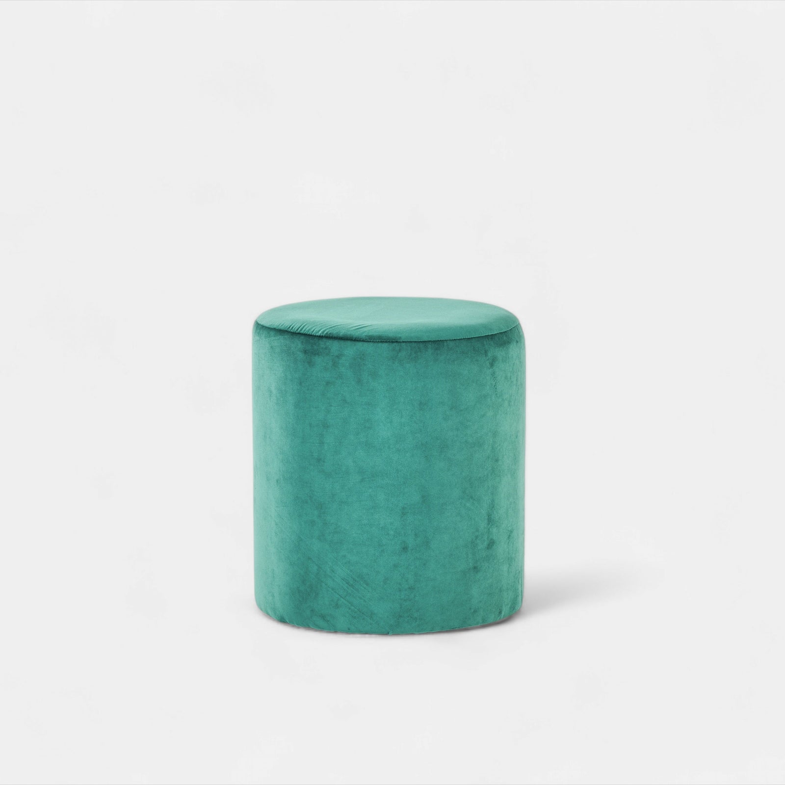 Dark Green Velvet Pouf