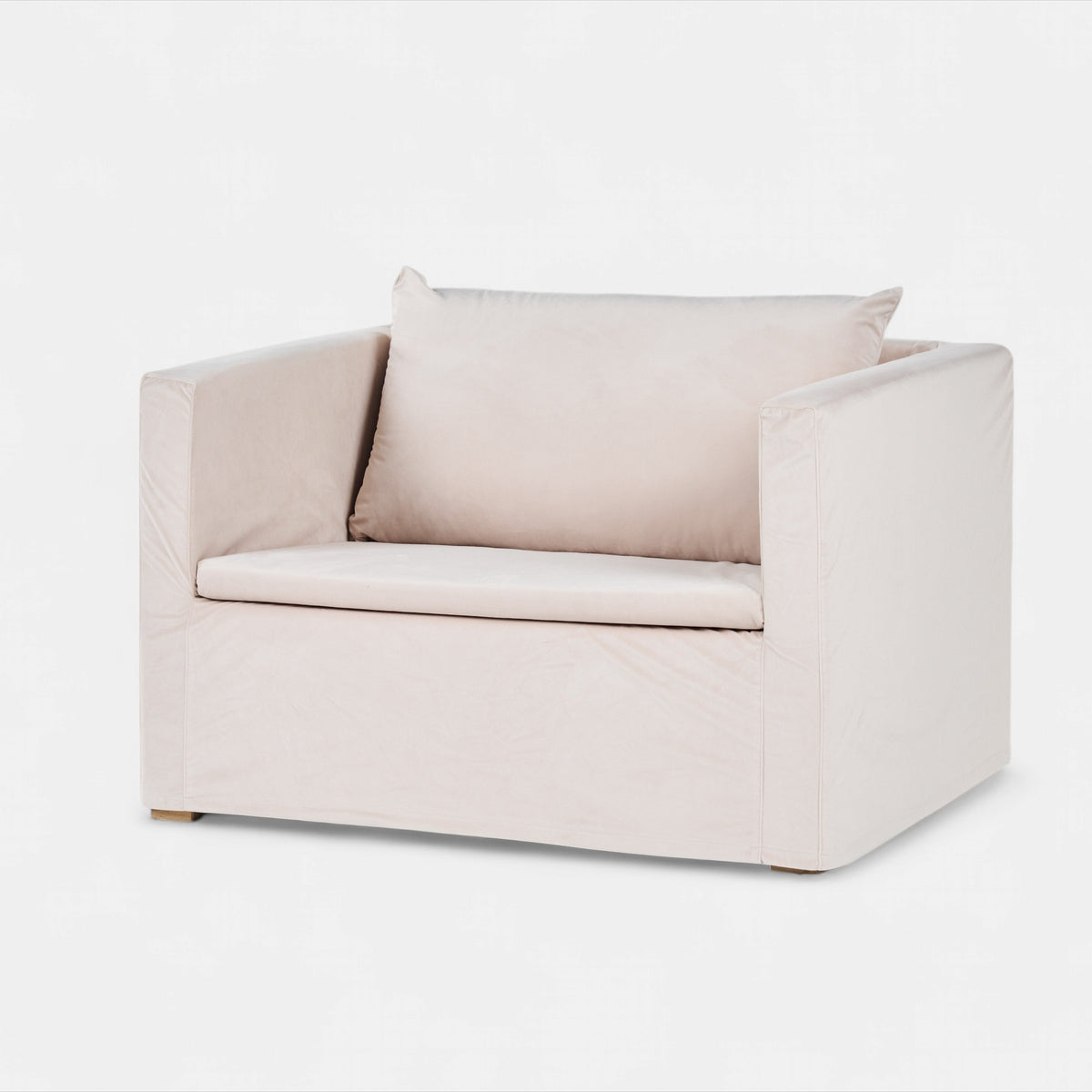 Cream Velvet Armchair