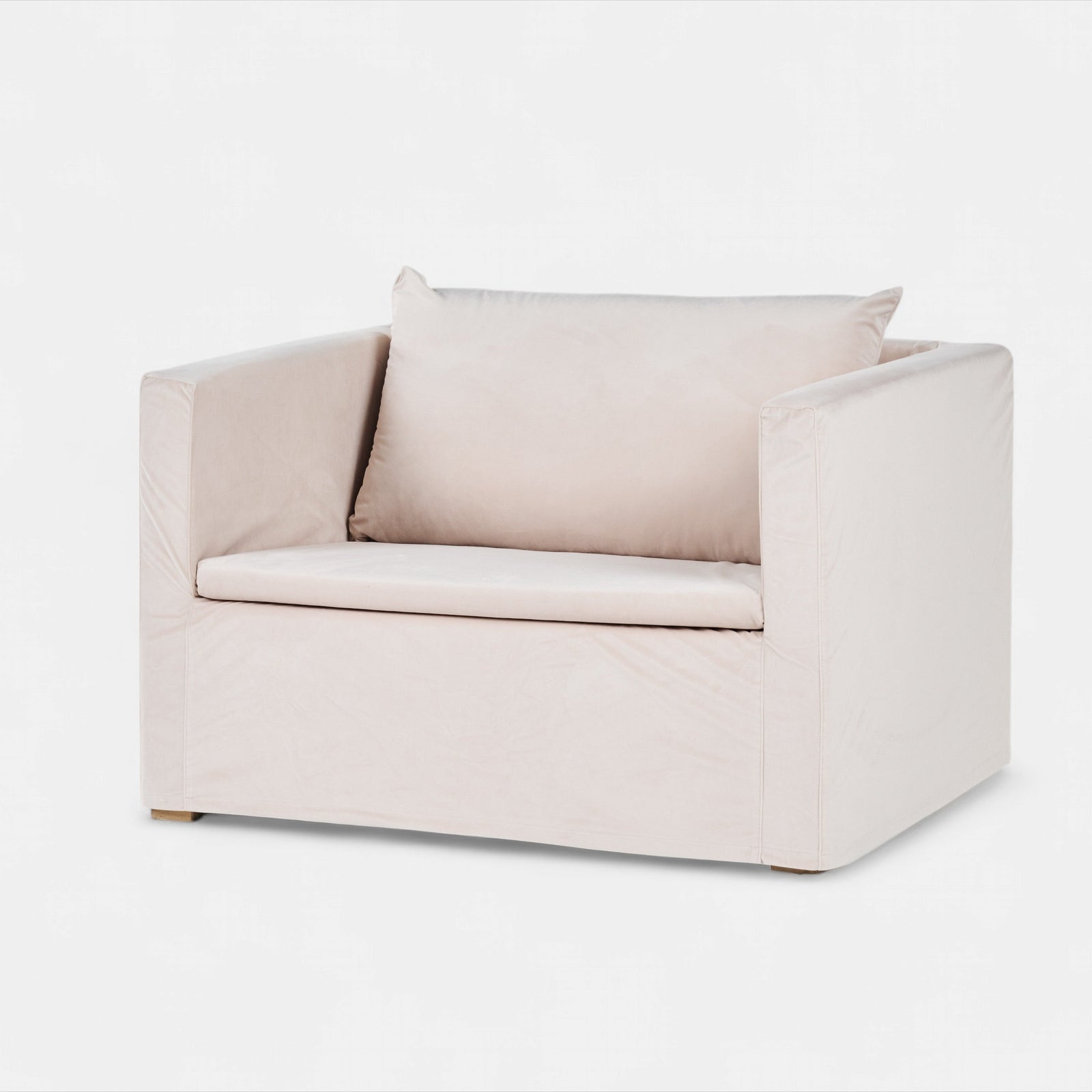Cream Velvet Armchair