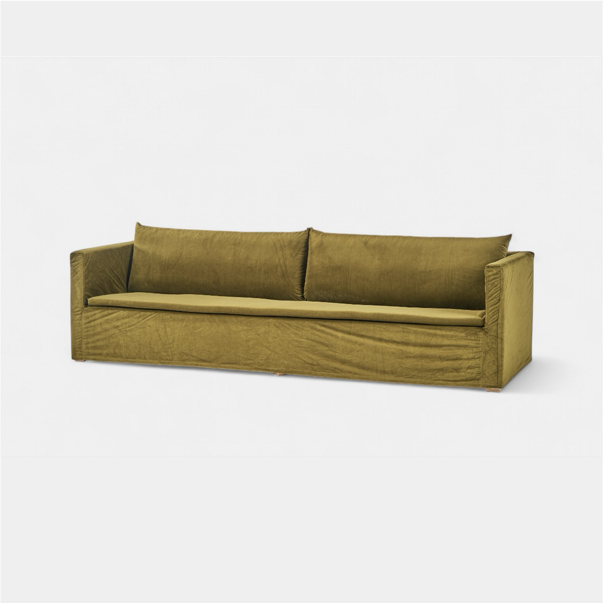 Olive Green Velvet Sofa