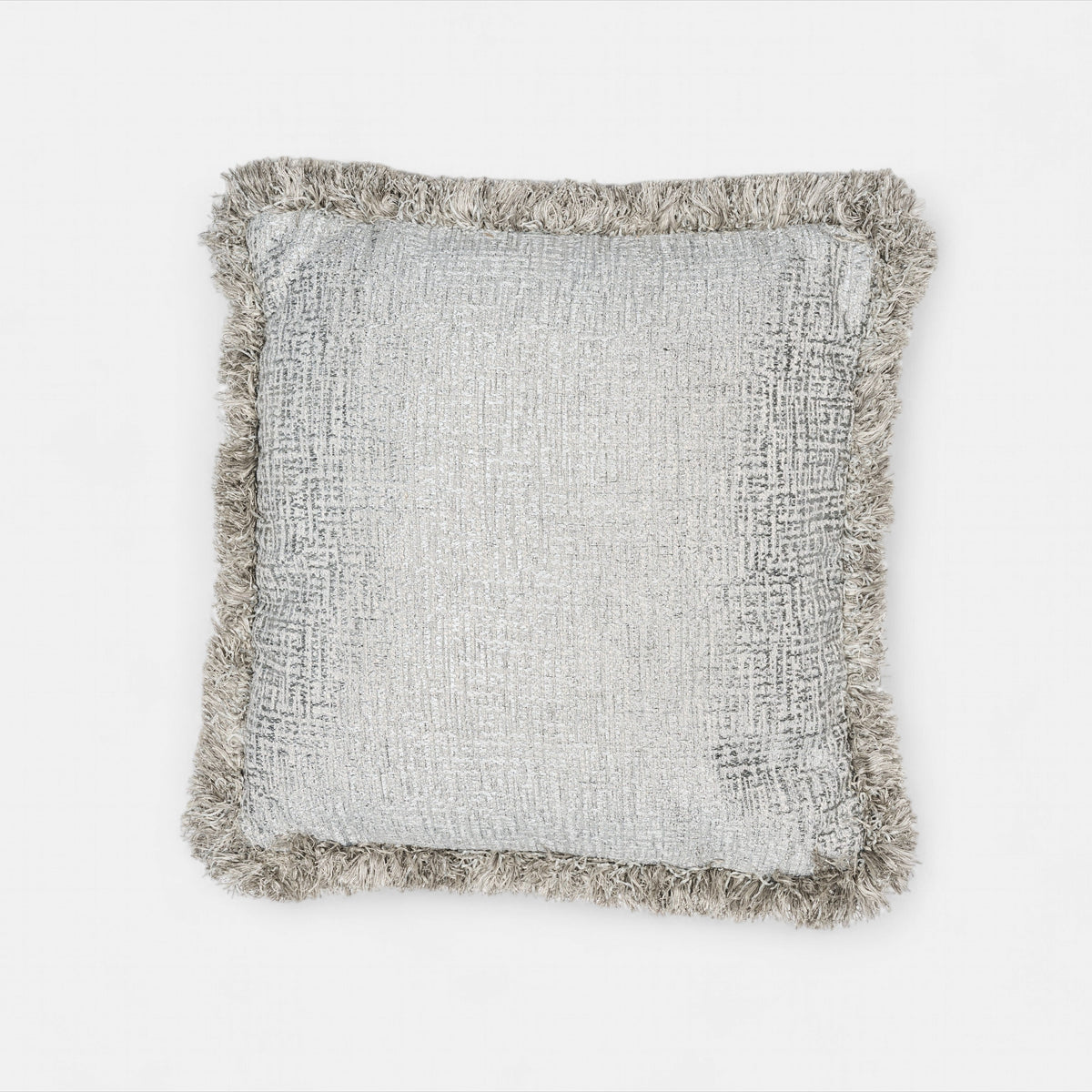 Silver Fringe Cushion