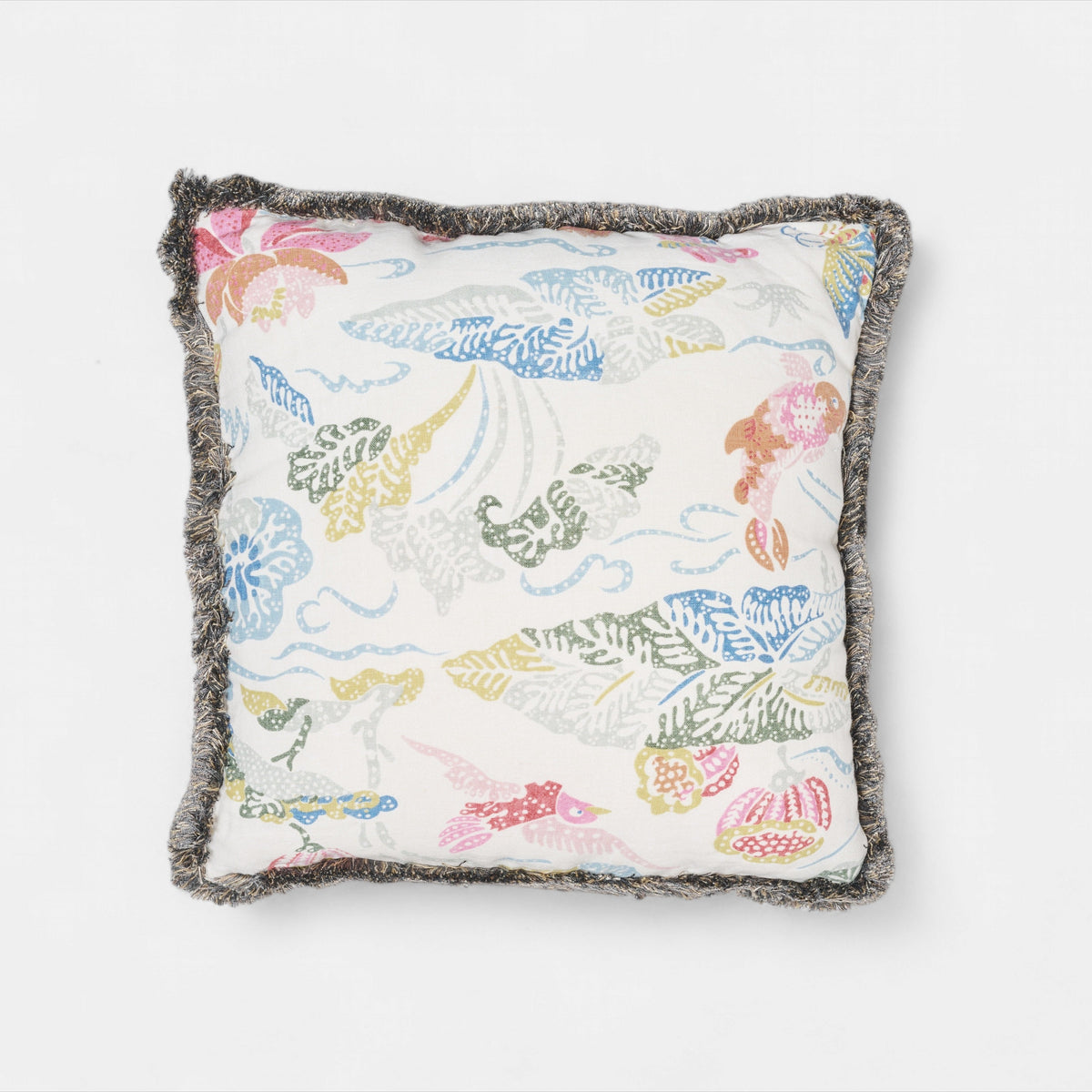 Spring Flowers Bloom Fringe Cushion