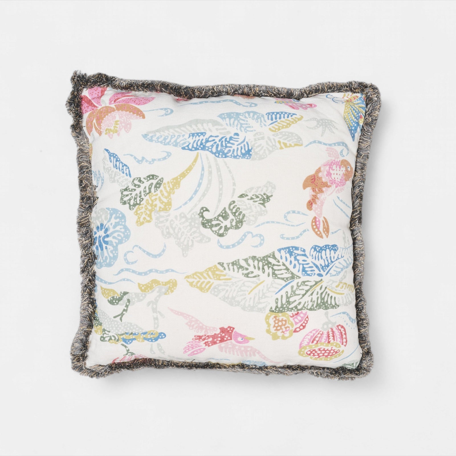 Spring Flowers Bloom Fringe Cushion
