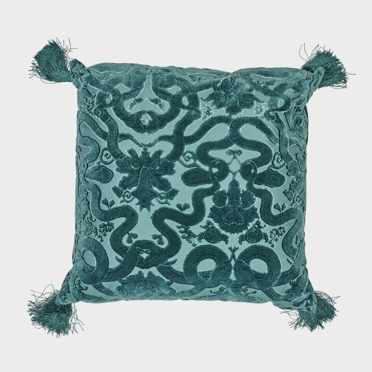 Anaconda Tassel Petrol Cushion
