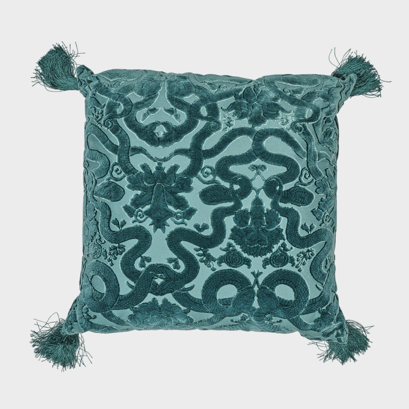 Anaconda Tassel Petrol Cushion
