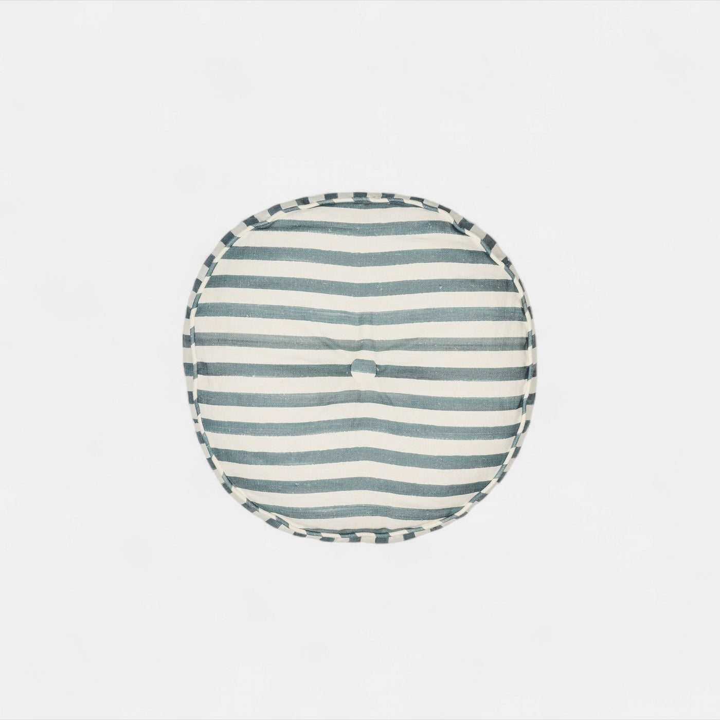 Artist brush stripe round cushion petrol
