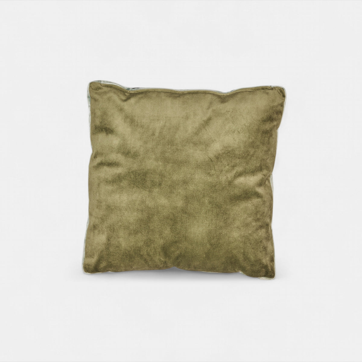 Olive green velvet cushion
