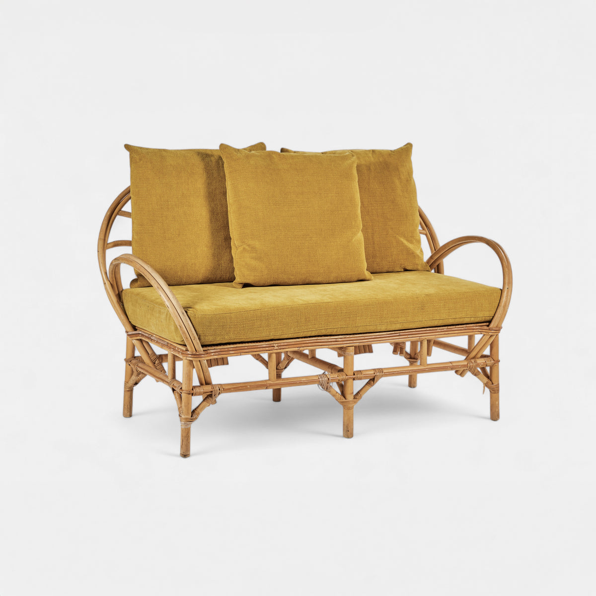 Mustard ribbed cord velvet cushion