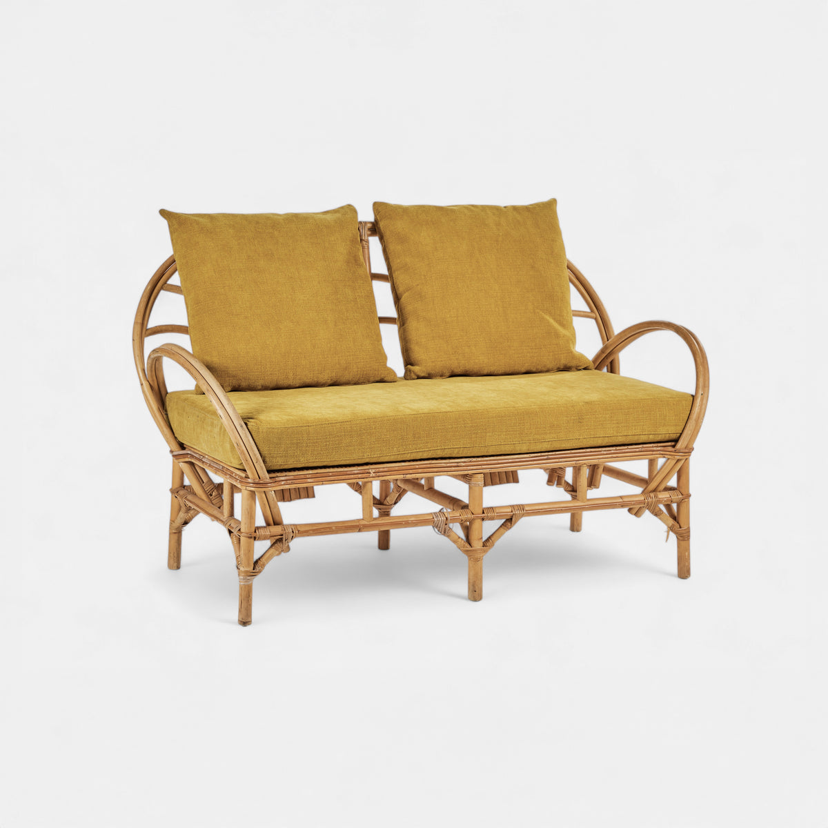 Mustard ribbed cord velvet cushion