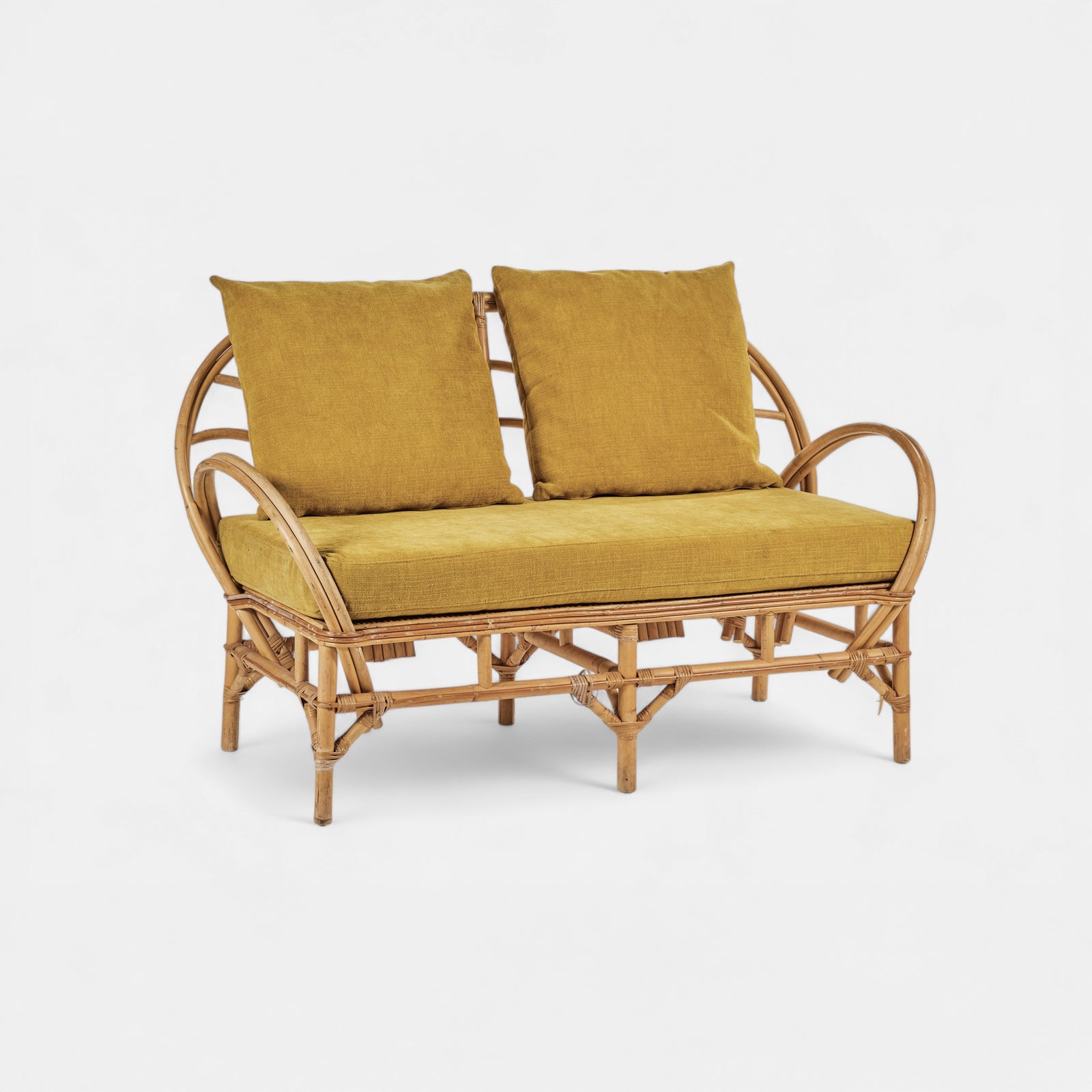 Mustard ribbed cord velvet cushion