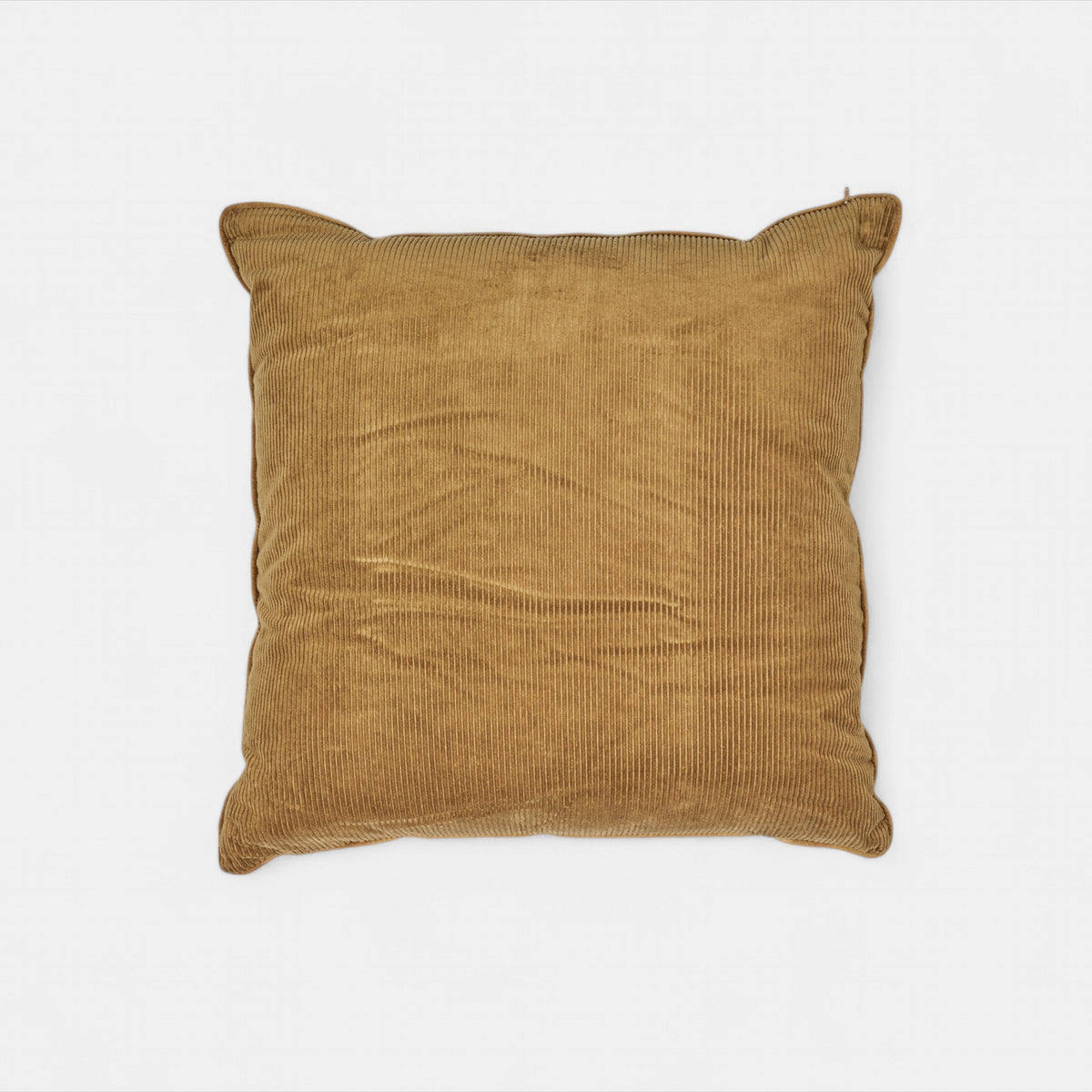 Mustard ribbed cord velvet cushion