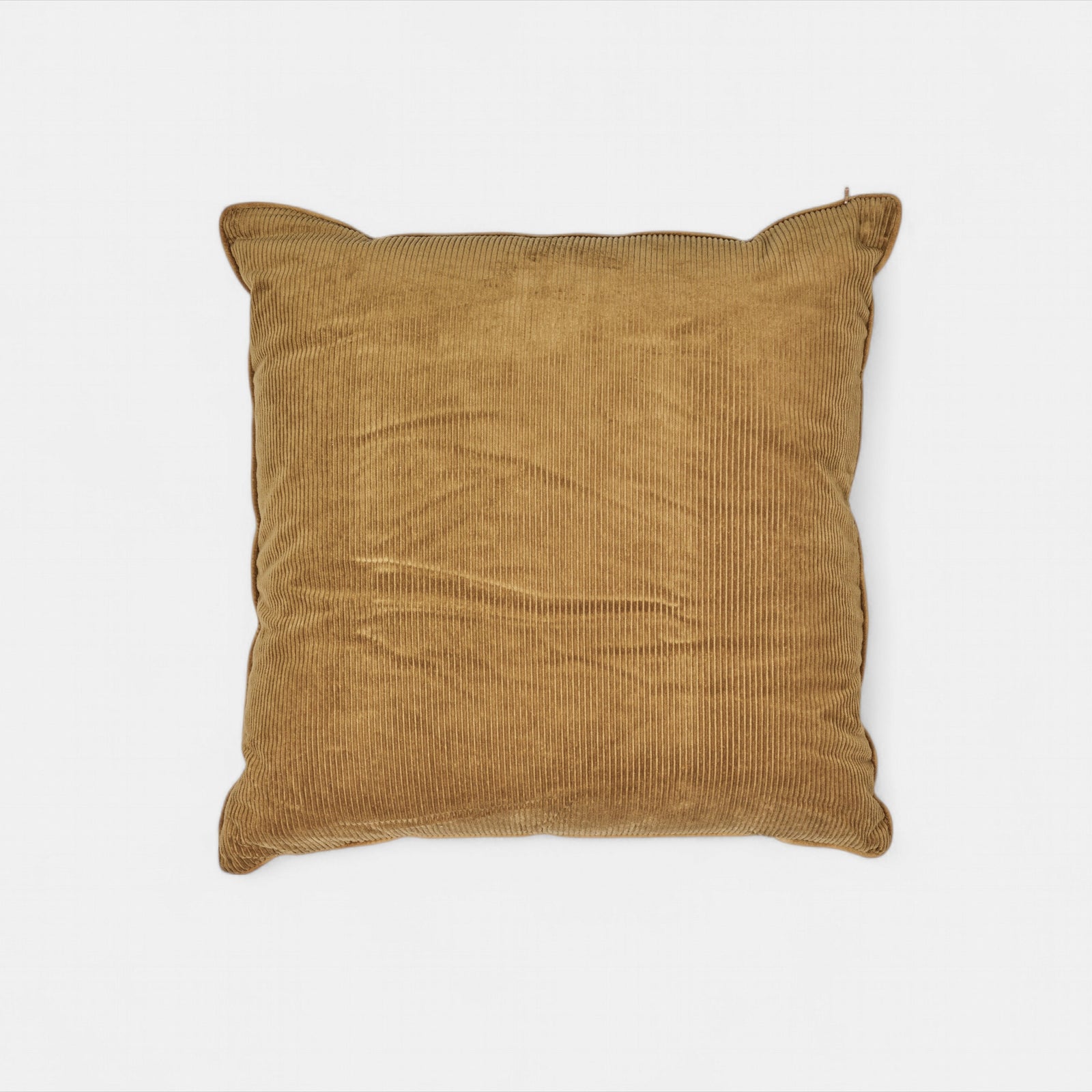 Mustard ribbed cord velvet cushion