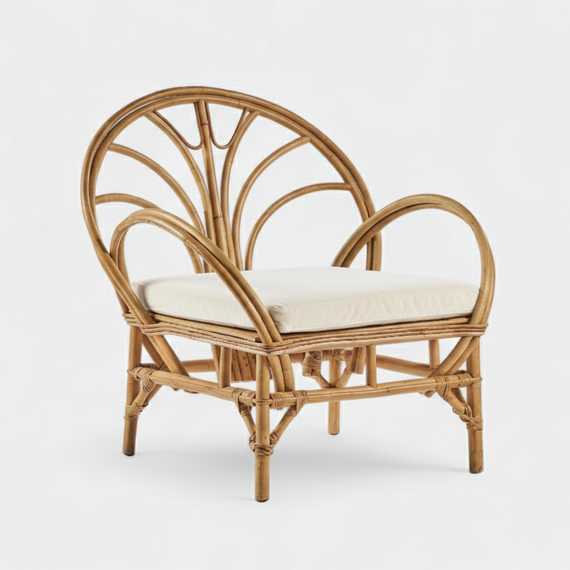 White Cushion For Rattan Armchair L