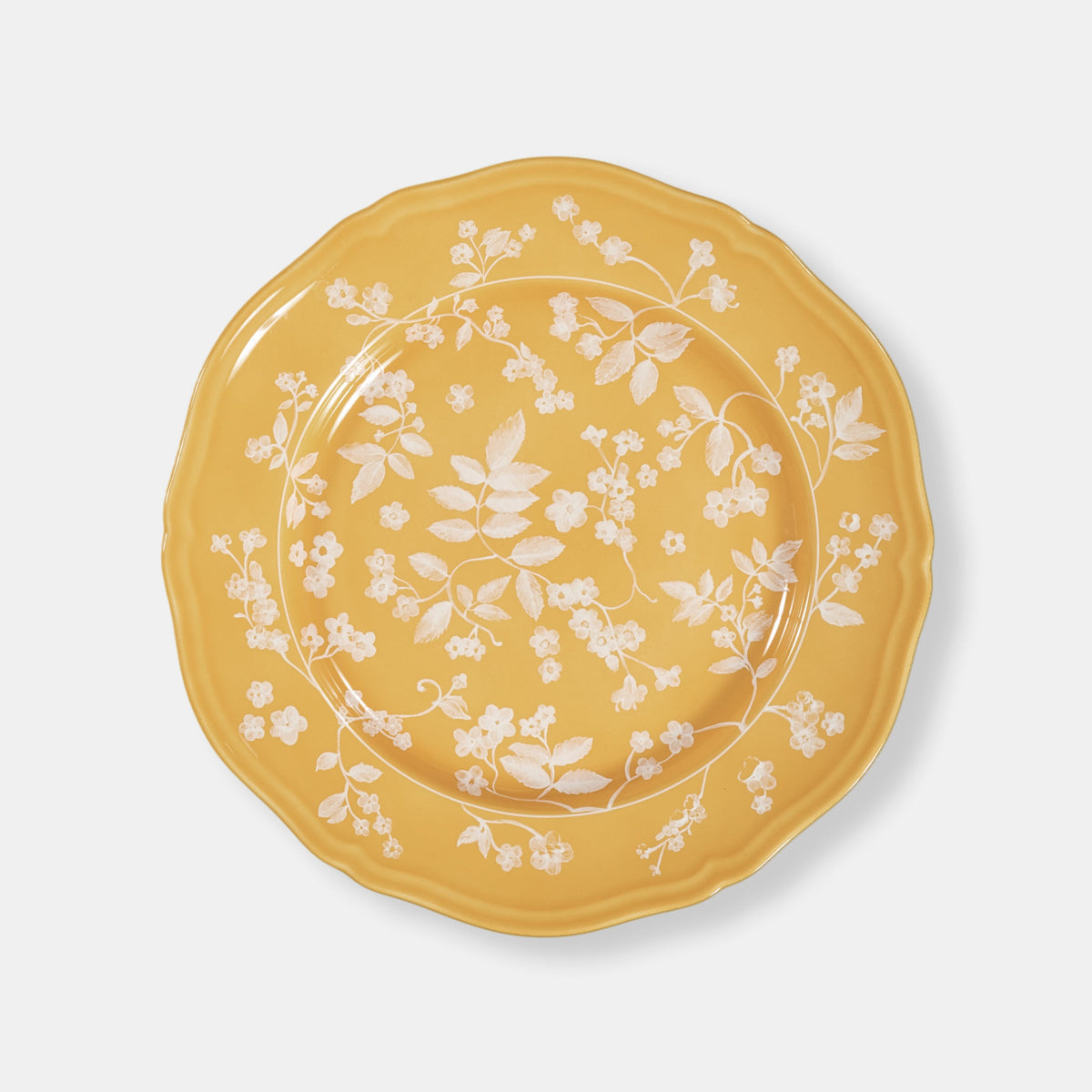 Floral Dinner Plate Yellow