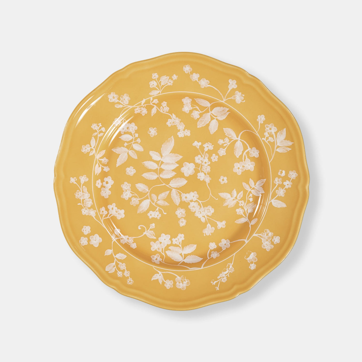 Floral Dinner Plate Yellow