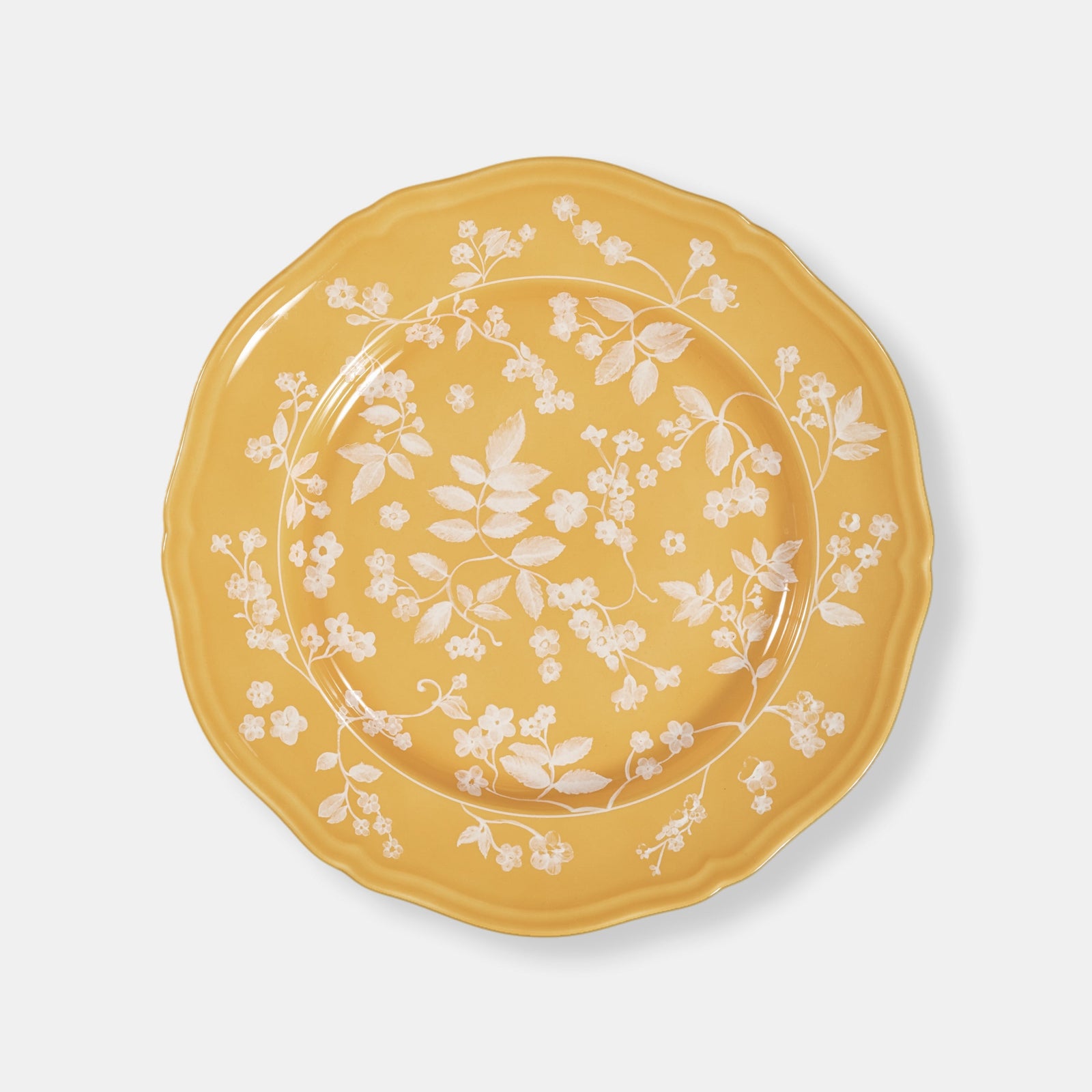 Floral Dinner Plate Yellow