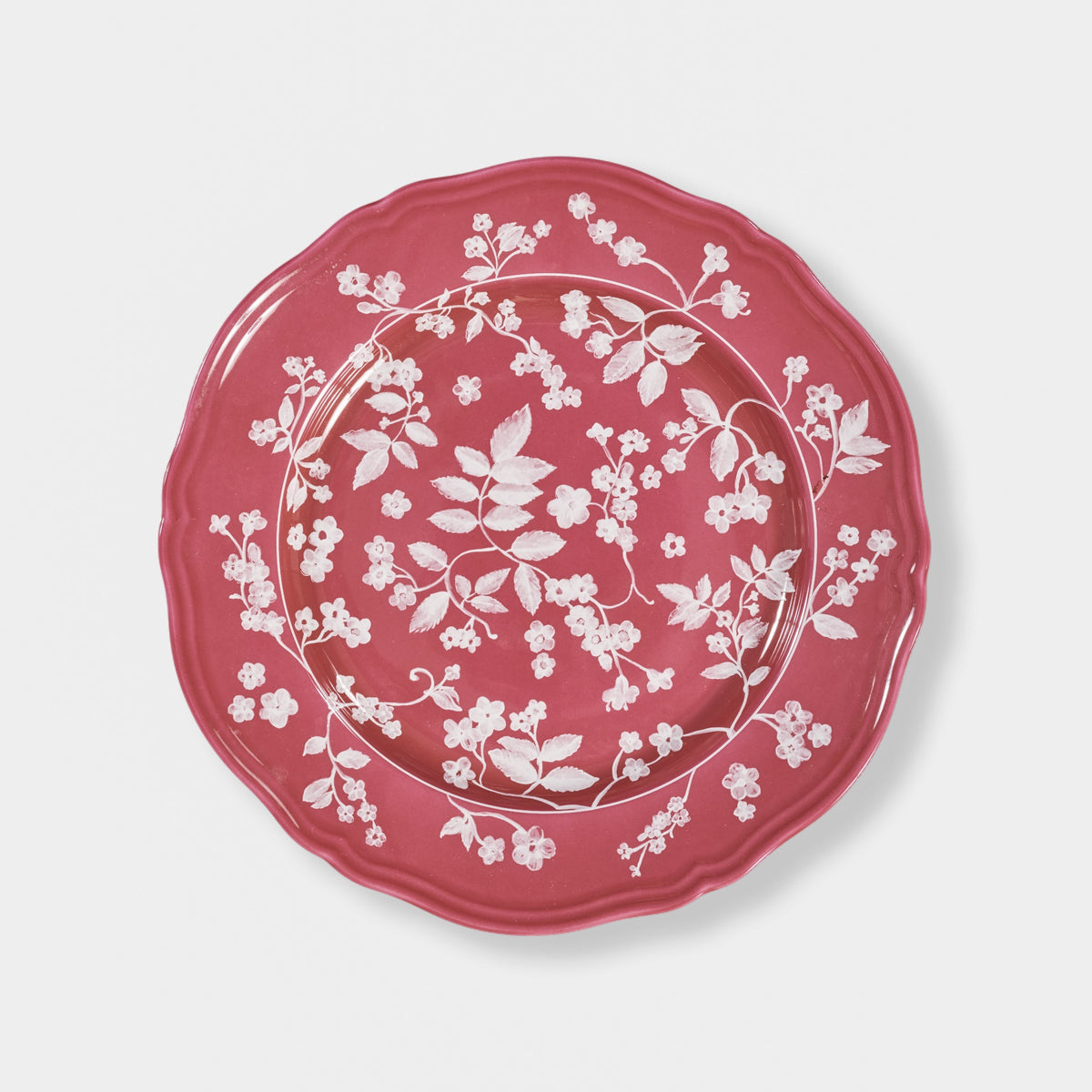 Floral Dinner Plate Burgundy
