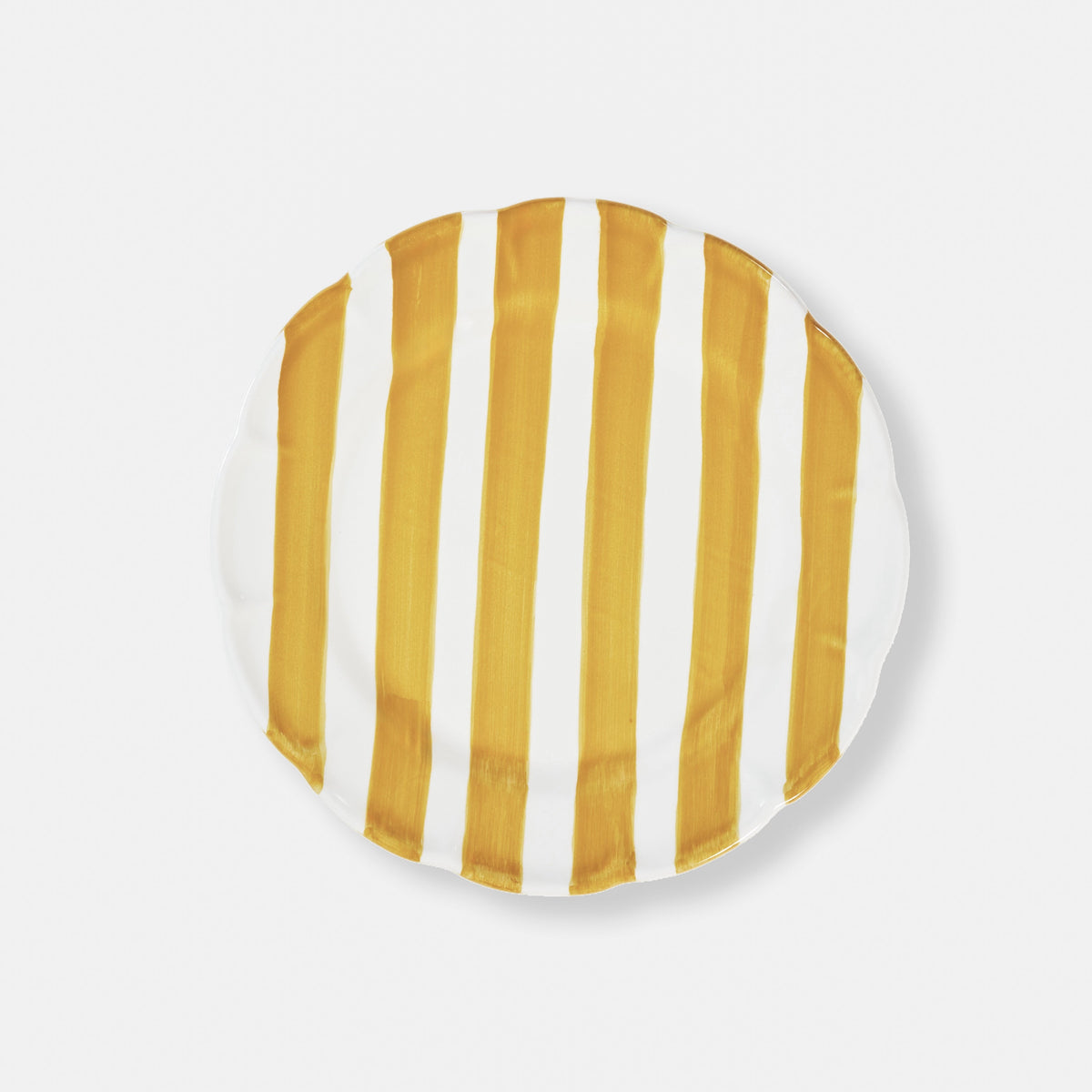 Striped Yellow/white Plate - ø 20