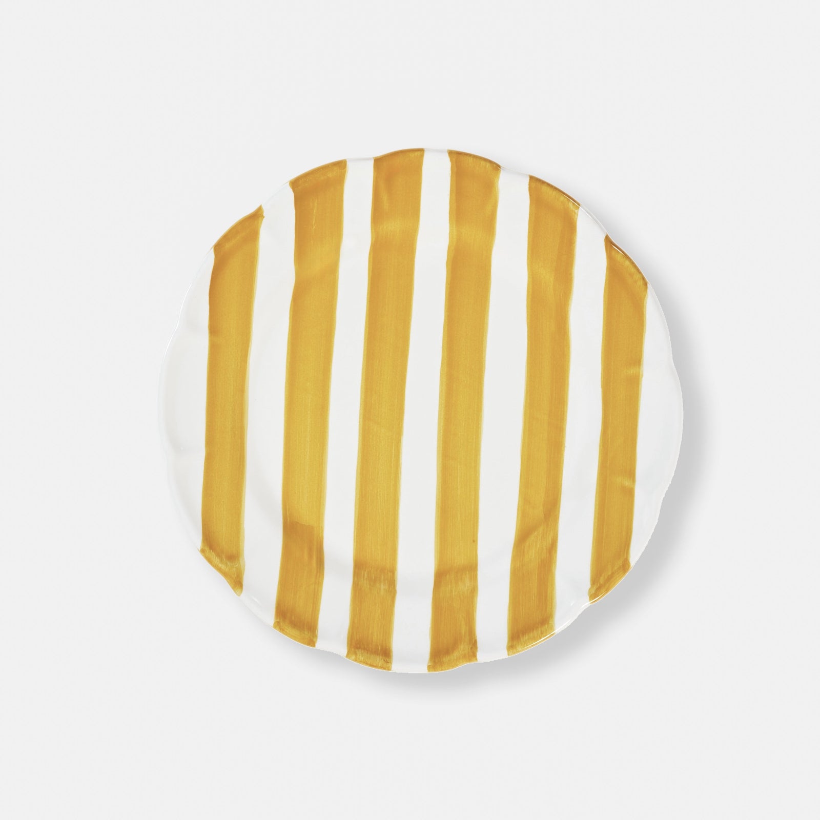 Striped Yellow/white Plate - ø 20