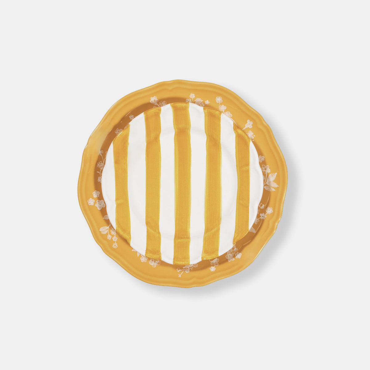Striped Yellow/white Plate - ø 25