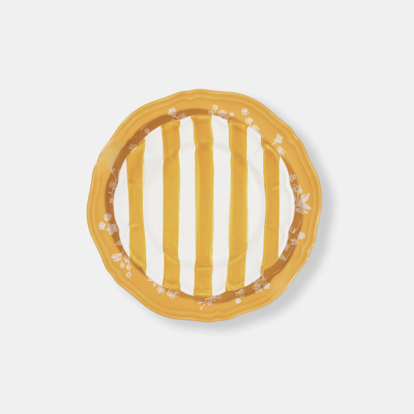 Striped Yellow/white Plate - ø 25