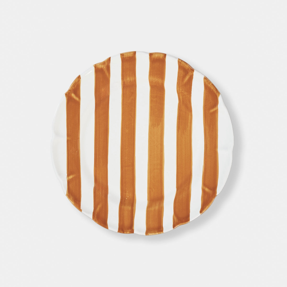Striped Orange/white Plate - ø 25