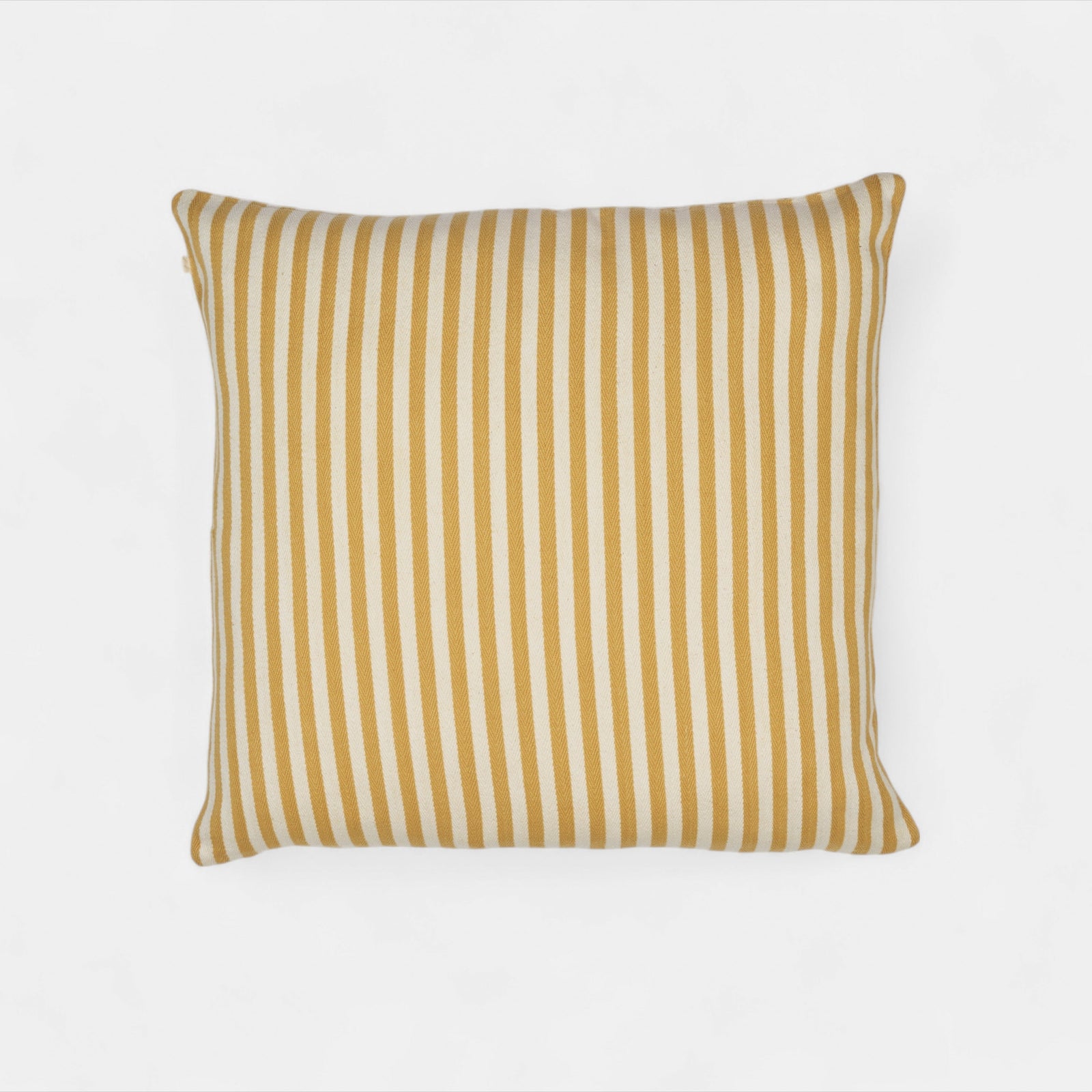 Striped White/Yellow Cushion