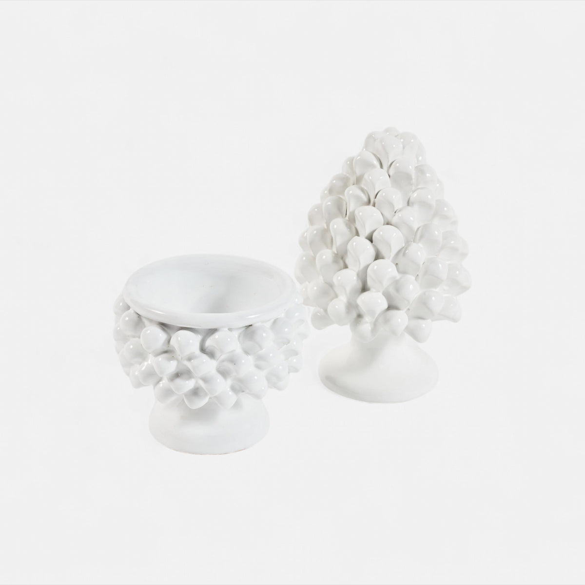 Ceramic Pine Decoration White