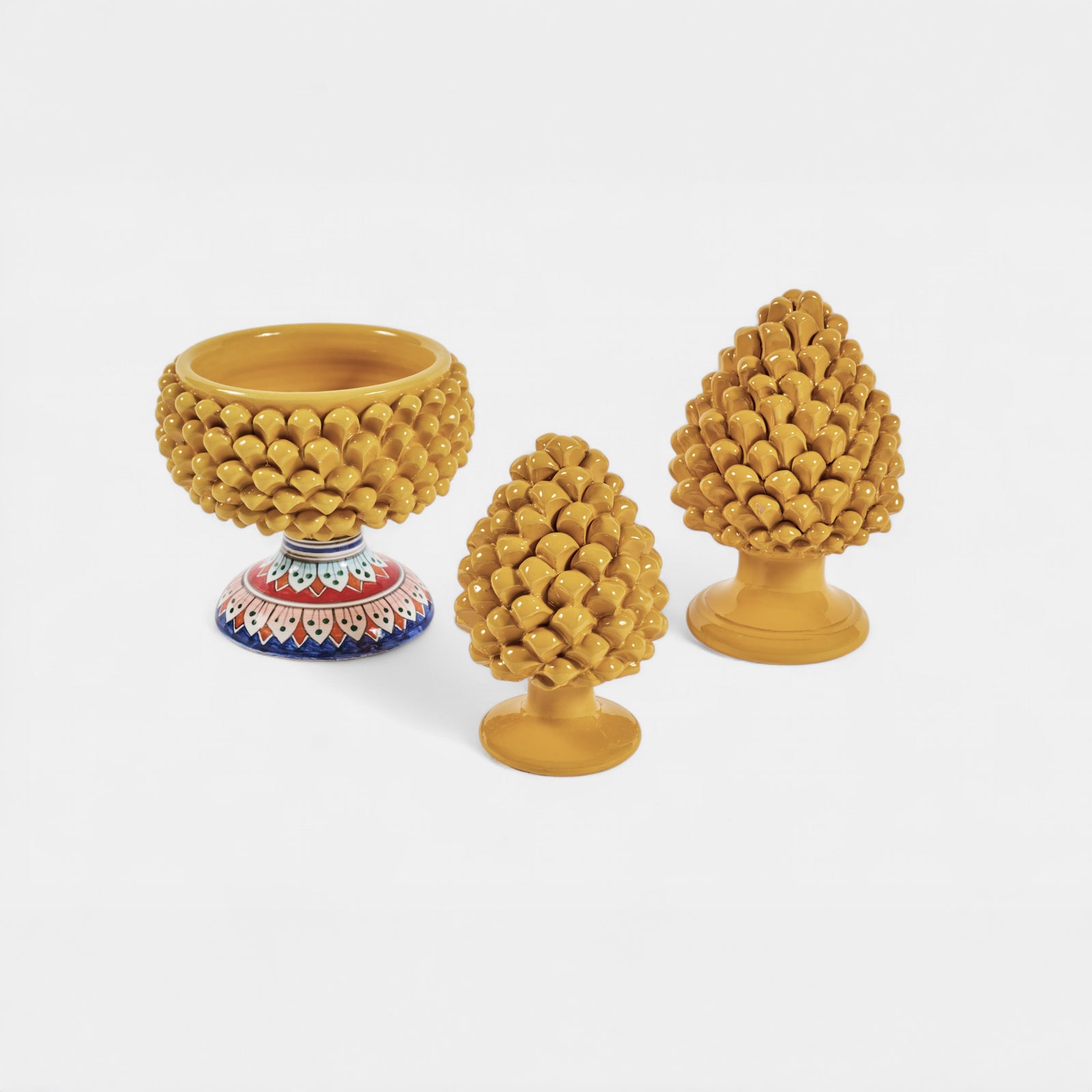 Ceramic Pine Vase Mustard