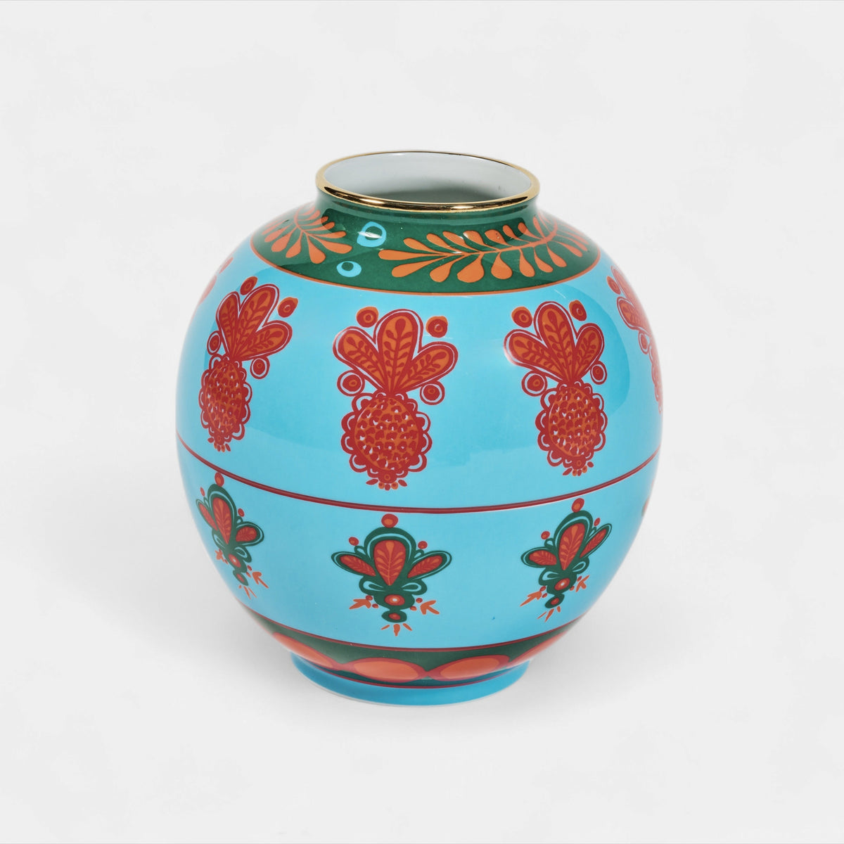 Bubble Vase - Blue/Red Pineapple M