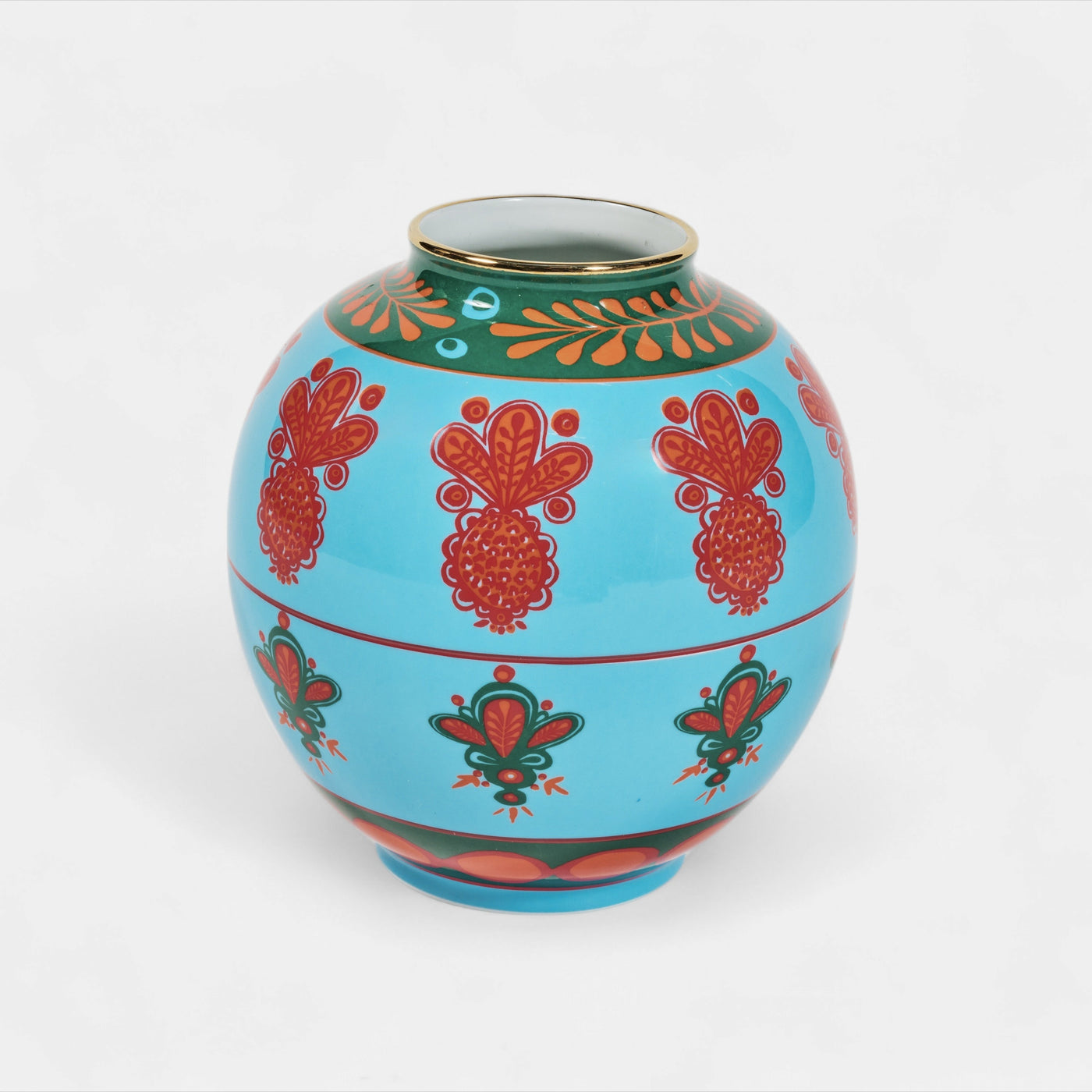 Bubble Vase - Blue/Red Pineapple M