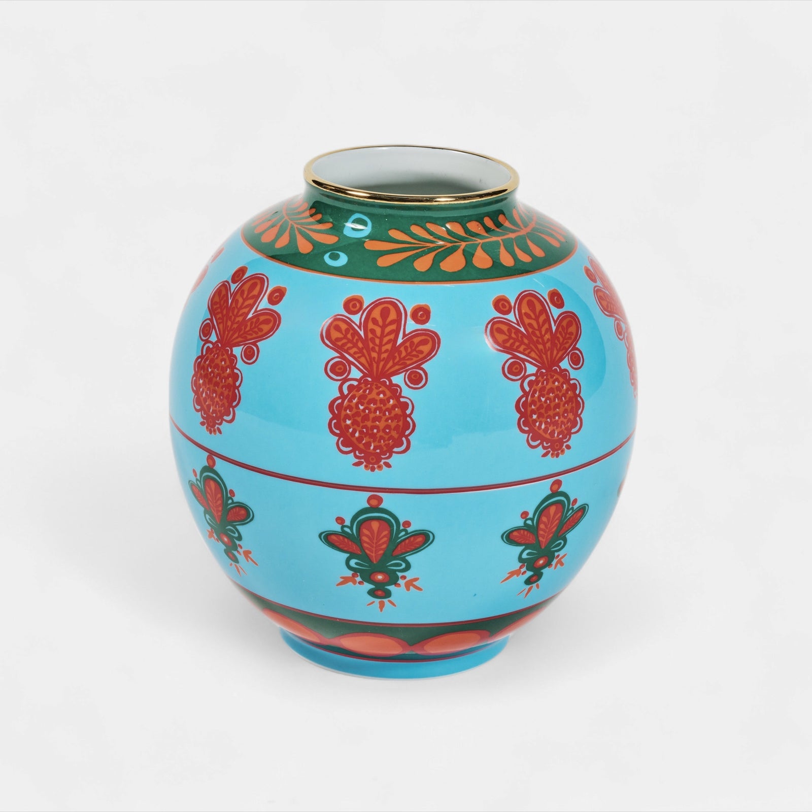 Bubble Vase - Blue/Red Pineapple M