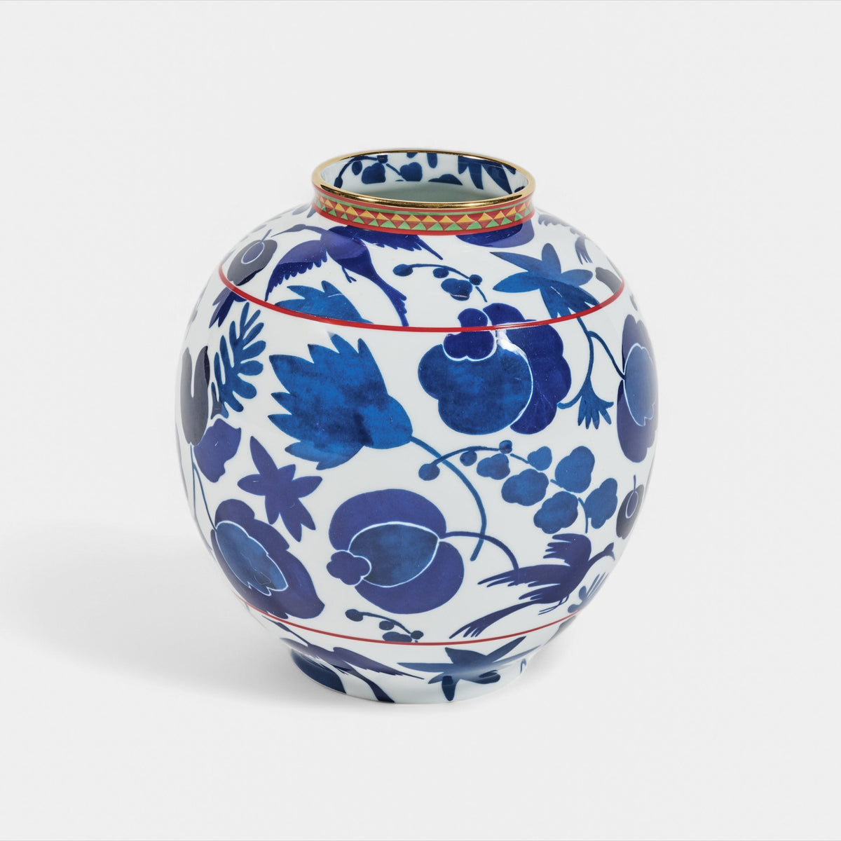 Bubble Vase - White/Blue Wildbird M