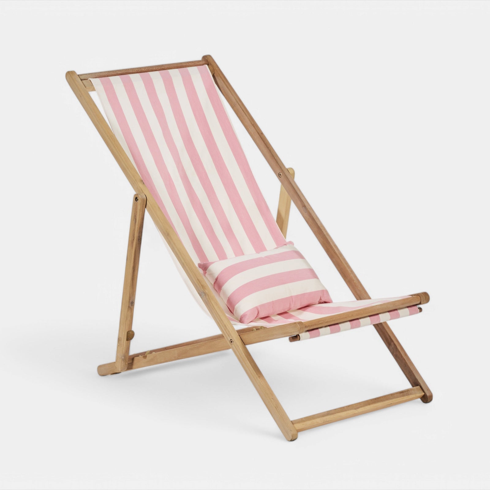 Beach Chair Pink/white stripe w/ cushion