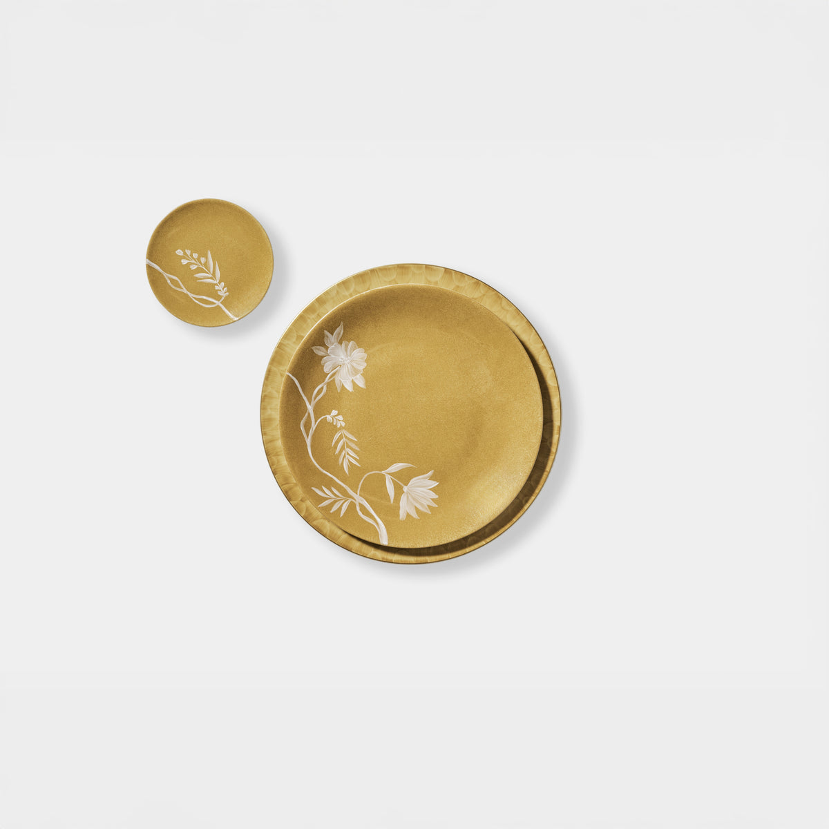 Wheat Floral Plate - Mustard