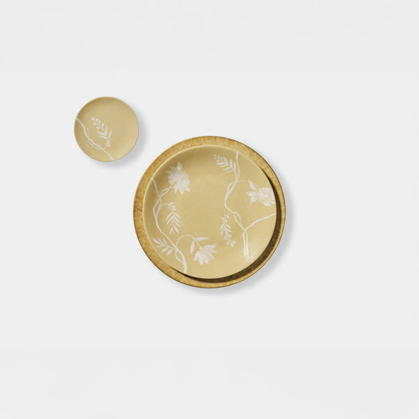 Wheat Floral Plate - Light Yellow