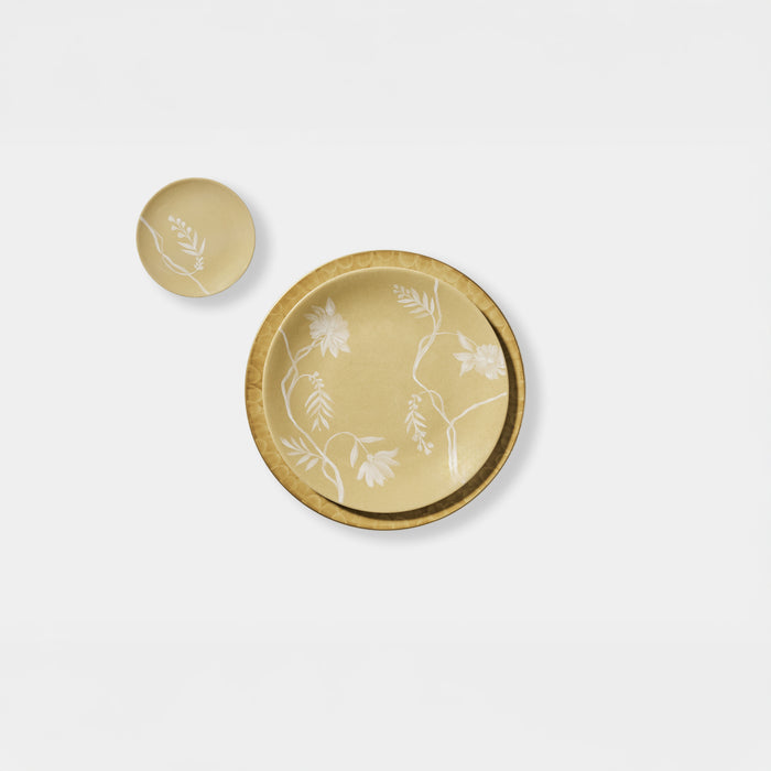 Wheat Floral Plate - Light Yellow