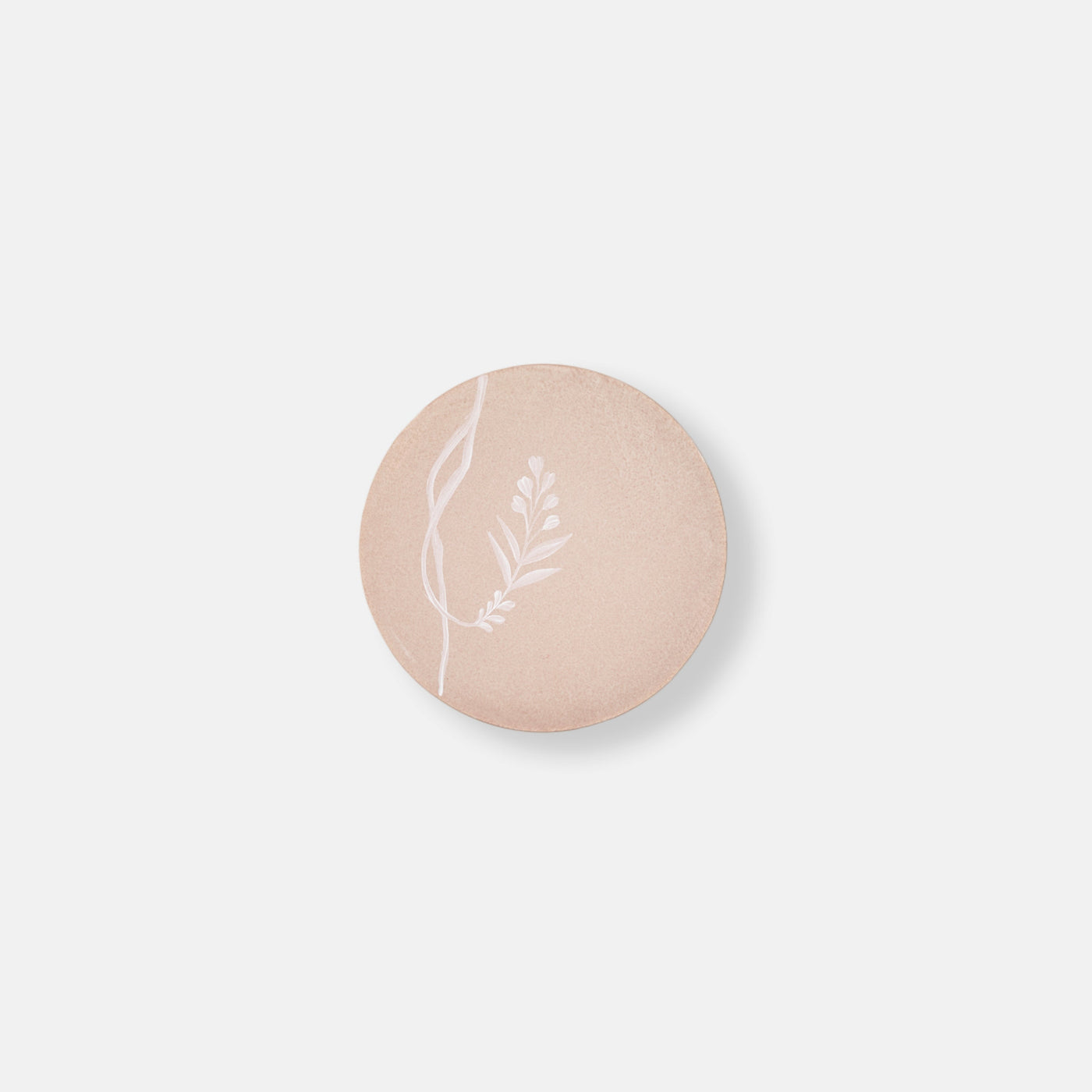 Wheat Floral Bread Plate - Light Pink