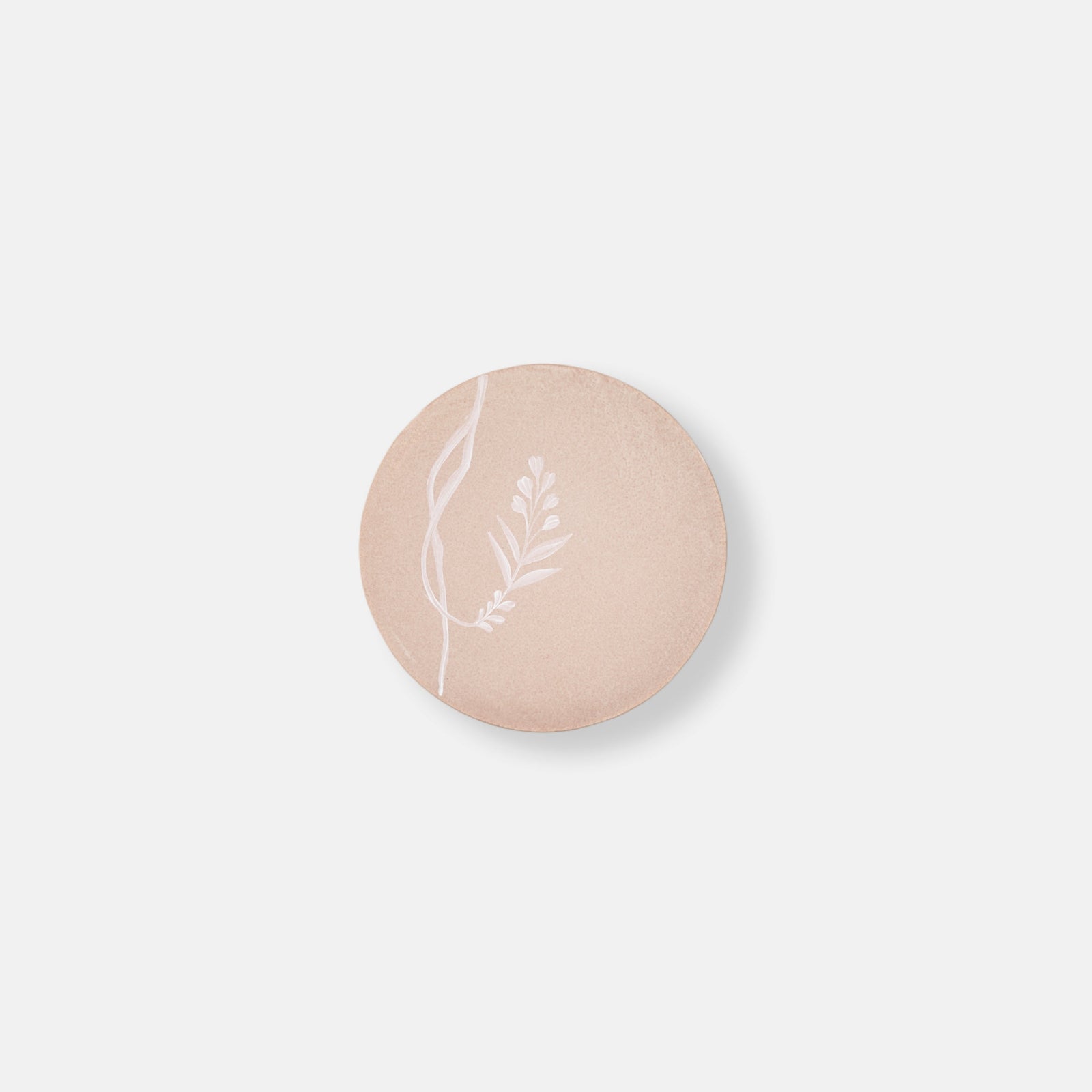 Wheat Floral Bread Plate - Light Pink