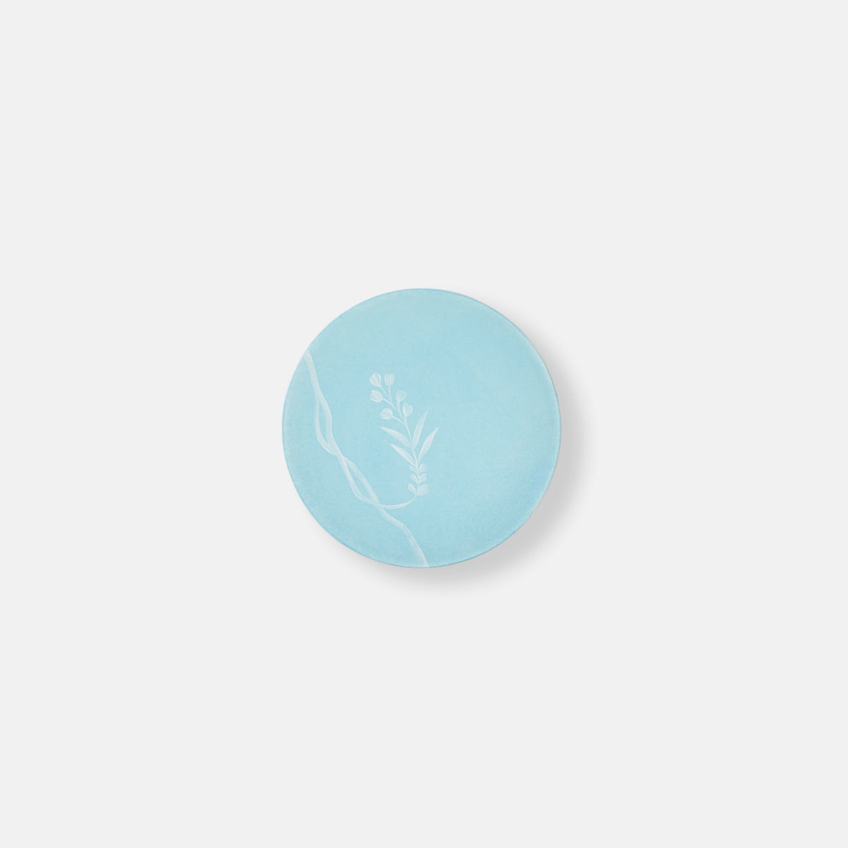 Wheat Floral Bread Plate - Sky Blue