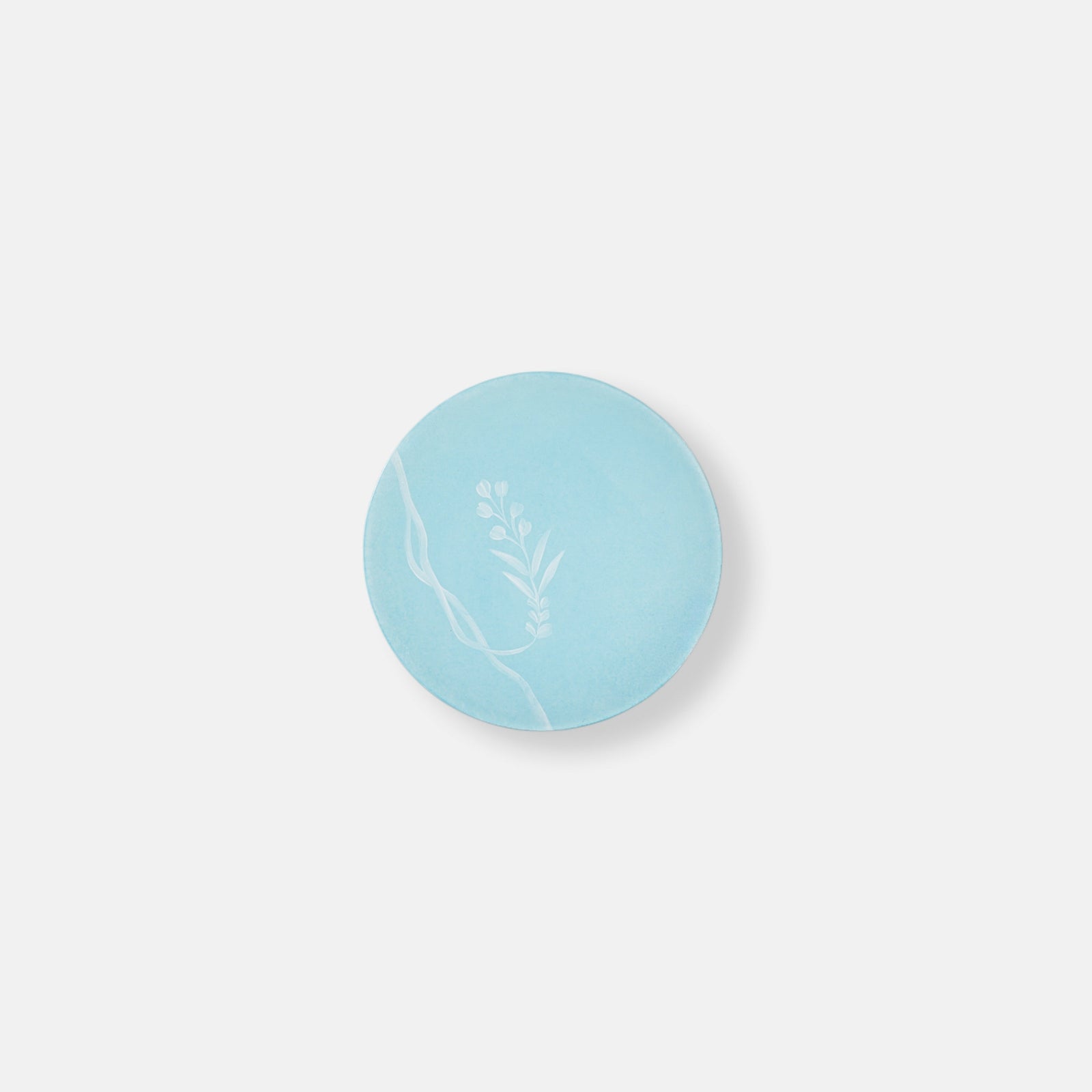 Wheat Floral Bread Plate - Sky Blue