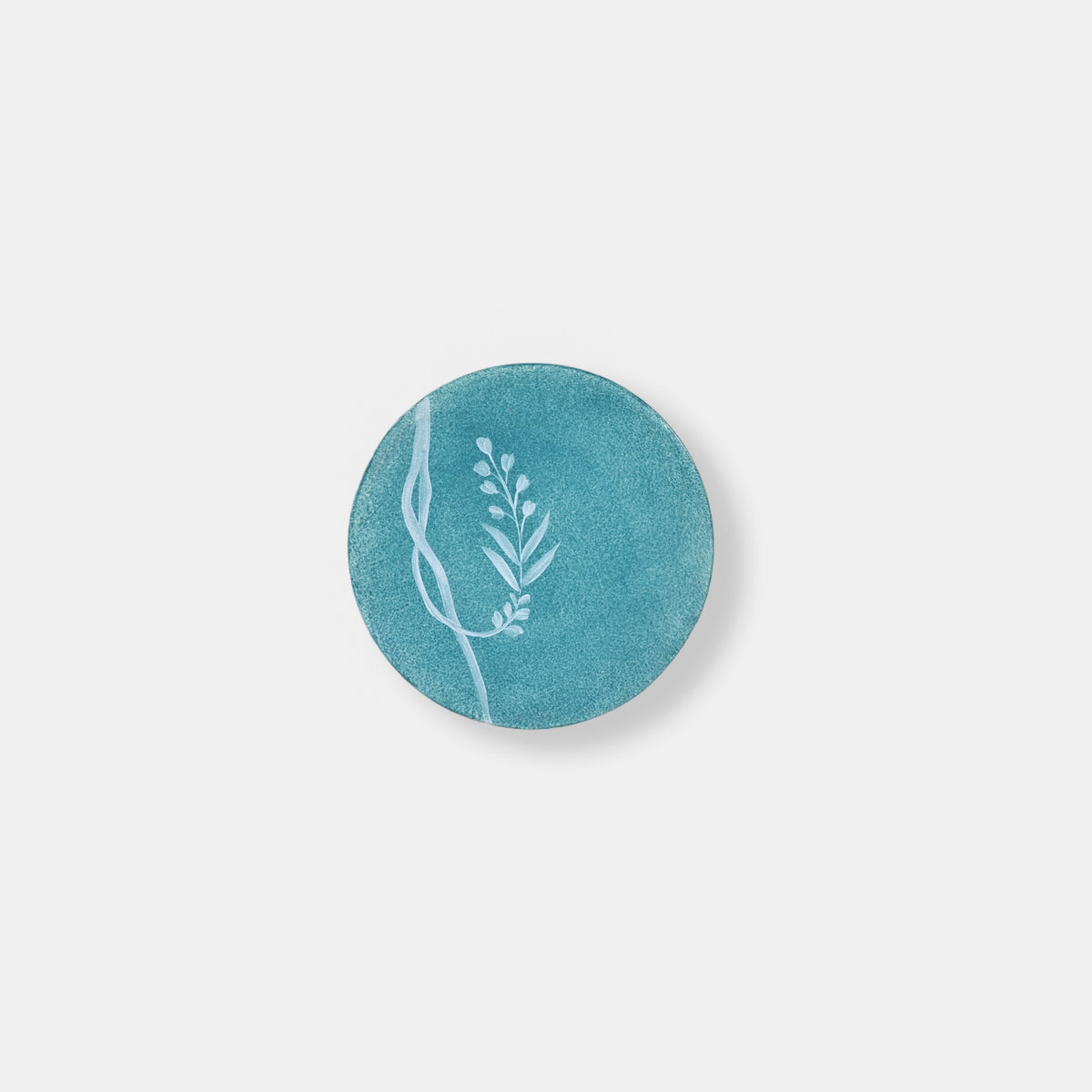 Wheat Floral Bread Plate - Petrol Blue
